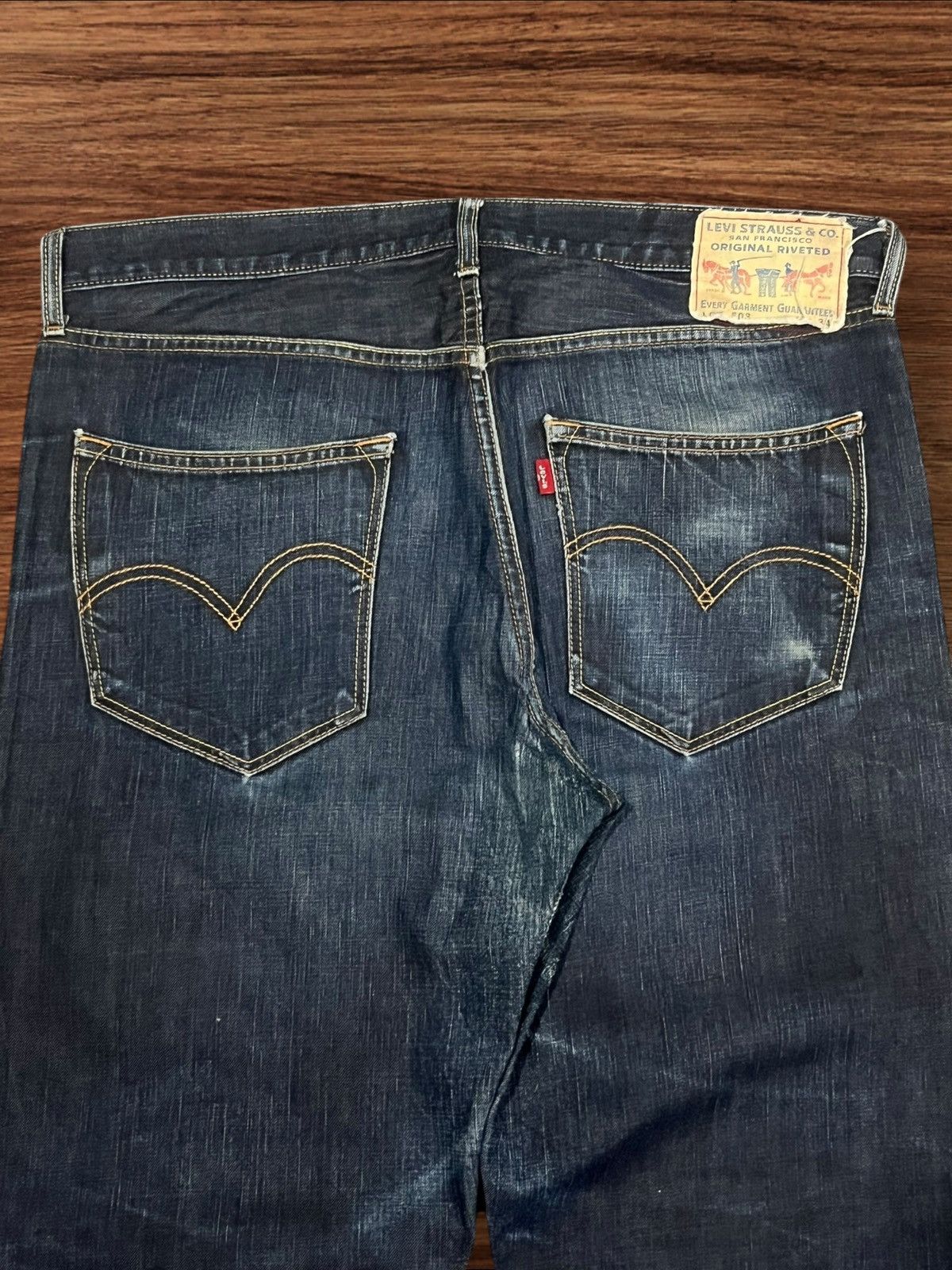 Levi's ⚡️Baggy⚡️Vintage Levi’s Lot 503 Dark Washed Distressed Jeans Size US 37 - 6 Thumbnail