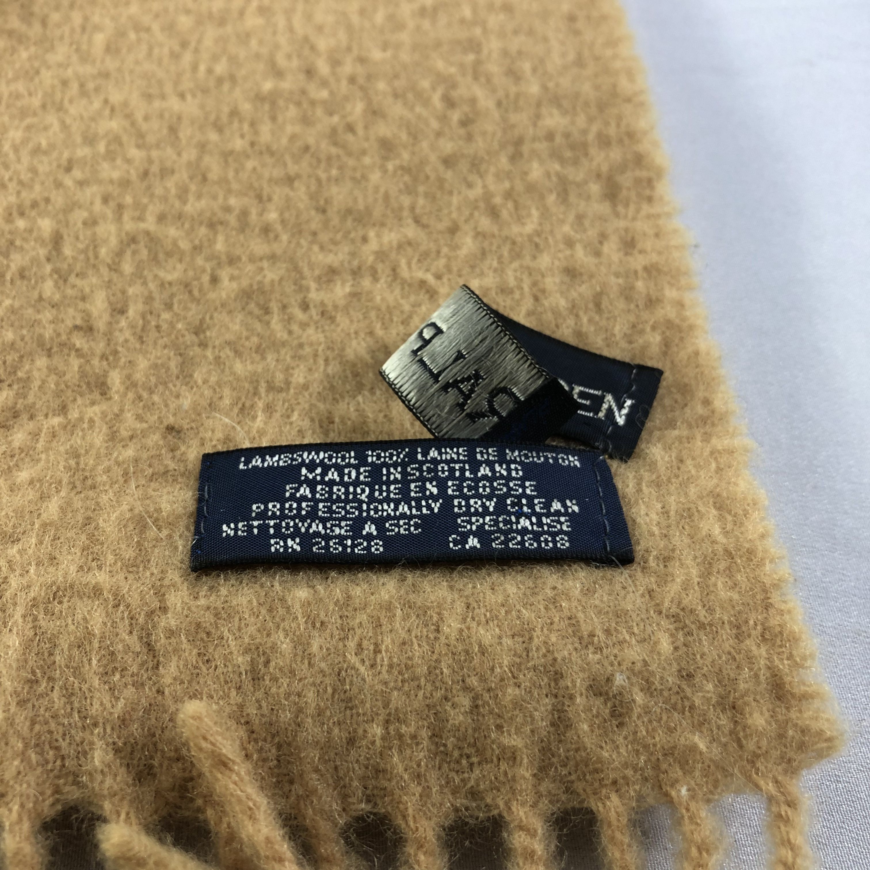 Polo Ralph Lauren Polo Ralph Lauren Tan Wool Scarf Muffler V1578 Size ONE SIZE - 6 Thumbnail