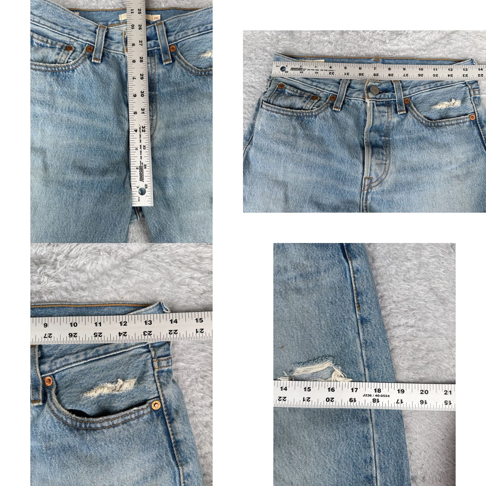Levi's Levis Premium Jeans Women 26 Blue Denim Wedgie Distressed Stained 26x26 Jeans Size 26" / US 2 / IT 38 - 9 Thumbnail