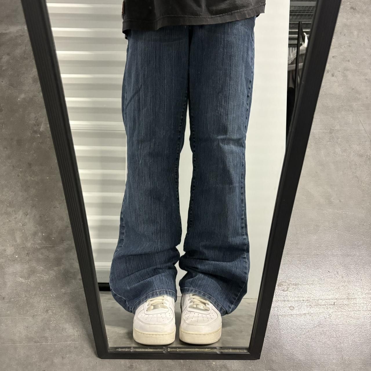 Vintage Vintage Y2K/2000s Flared Baggy Dark Blue Wash Denim Jeans! Size US 36 / EU 52 - 1 Thumbnail