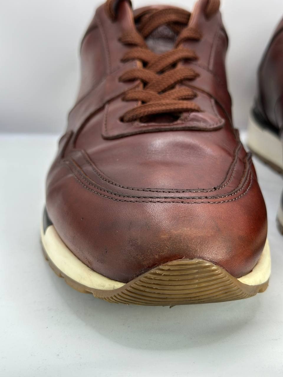 Russell & Bromley RUSSELL & BROMLEY Lomond Lace-Up Sneaker Shoes Brown Leather Size US 11.5 / EU 44-45 - 6 Thumbnail
