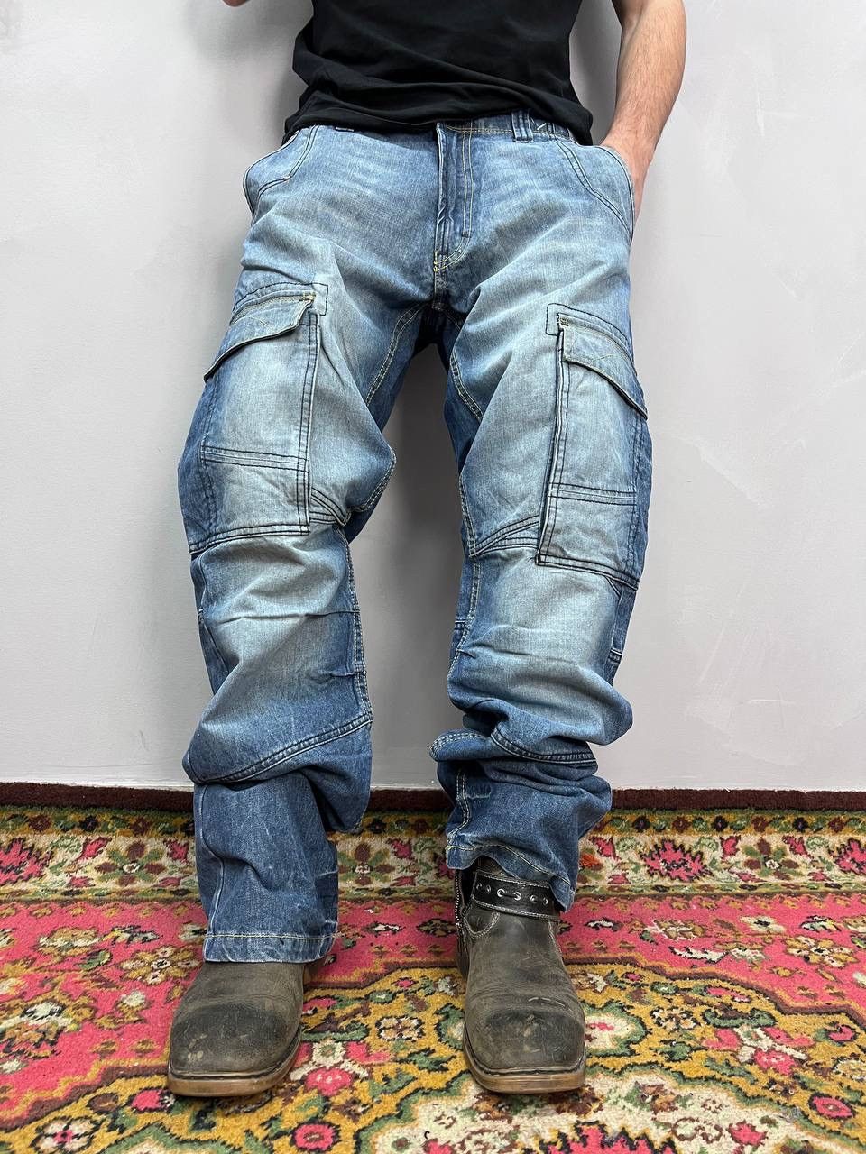 Issey Miyake × Japanese Brand × Tete Homme 2000s Tete Home Multipocket Bondage Cargo Pants Size US 35 - 1 Thumbnail