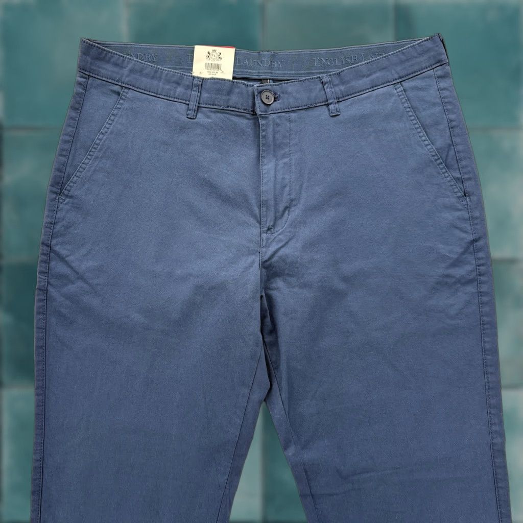 English Laundry English Laundry Pants Mens 34x26 Blue Slimmer Straight Leg Chino Casual Comfort Size US 34 / EU 50 - 1 Thumbnail