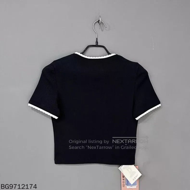 Miu Miu Miu Miu Size S Black lace logo short sleeves Size S / US 4 / IT 40 - 3 Thumbnail