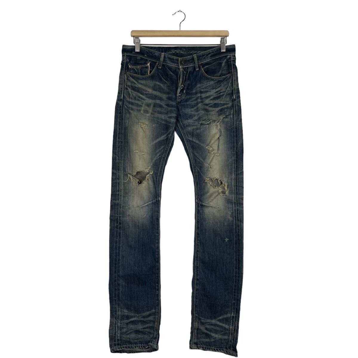 GOSTAR DE FUGA 🔥 GOSTAR DE FUGA DISTRESS DYED BROKEN DENIM JEANS SLIM FIT Size US 30 / EU 46 - 3 Thumbnail