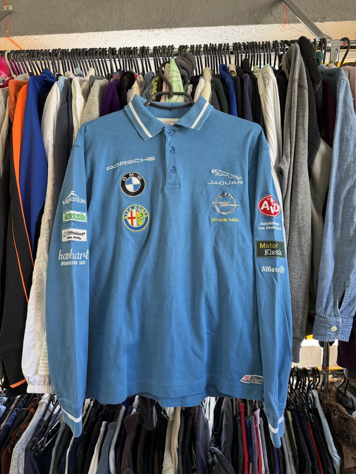 Porsche Design Vintage Long Sleeve Racing Avd Porsche Men’s BMW Blue Tee Size US L / EU 52-54 / 3 - 1 Thumbnail