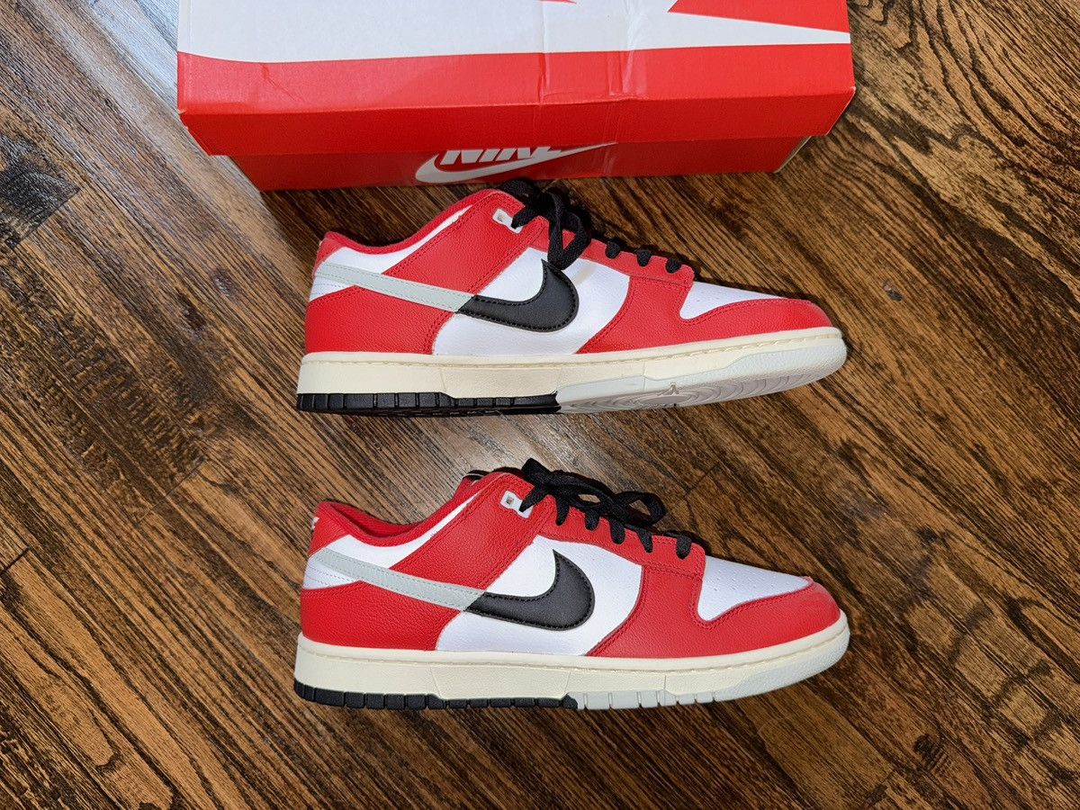 Nike Nike Dunk Low Retro PRM Chicago Split Sz 10.5 University Red Size US 10.5 / EU 43-44 - 4 Thumbnail