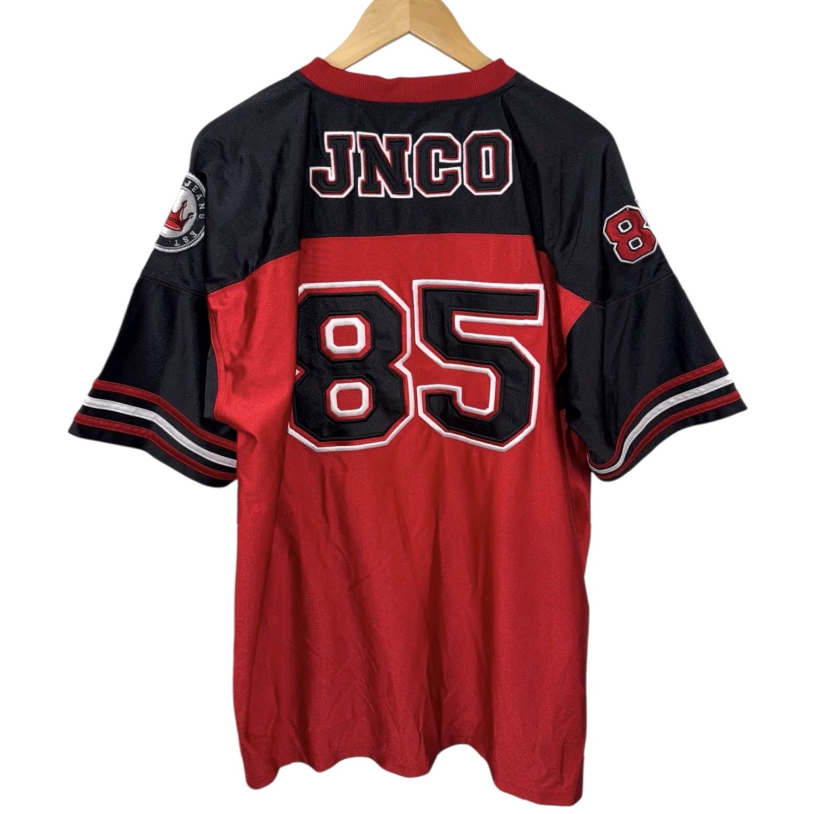 JNCO VINTAGE JNCO Jeans Dragon Black Red 85 Jersey Size Large RARE 90s Mens Casual Activewear L Red 90s Mens Size US L / EU 52-54 / 3 - 2 Thumbnail