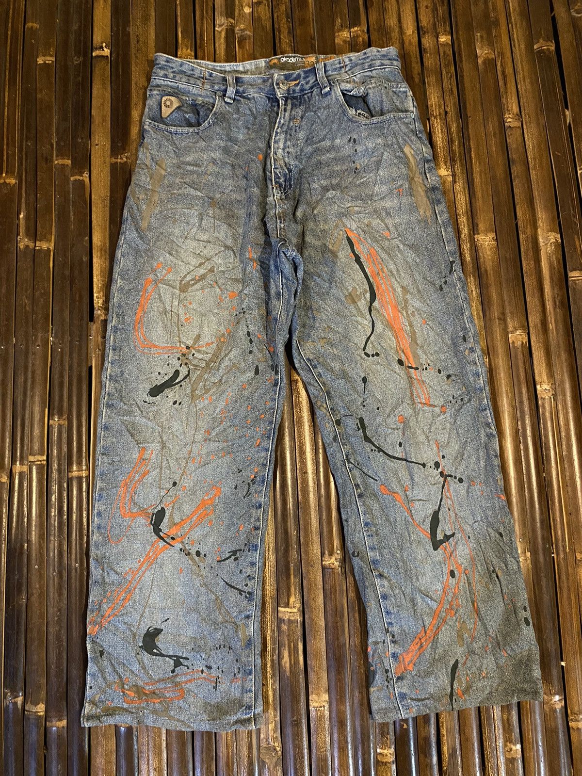 AKADEMILK'S PAINT DENIM PANTS
