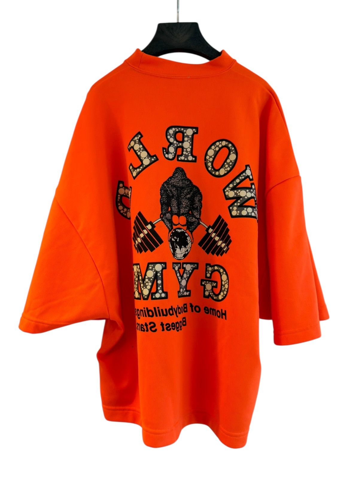 Vintage *RARE* VINTAGE 90s JAPAN WORLD GYM NEON FLUO ORANGE TOP TEE Size US XL / EU 56 / 4 - 12 Thumbnail