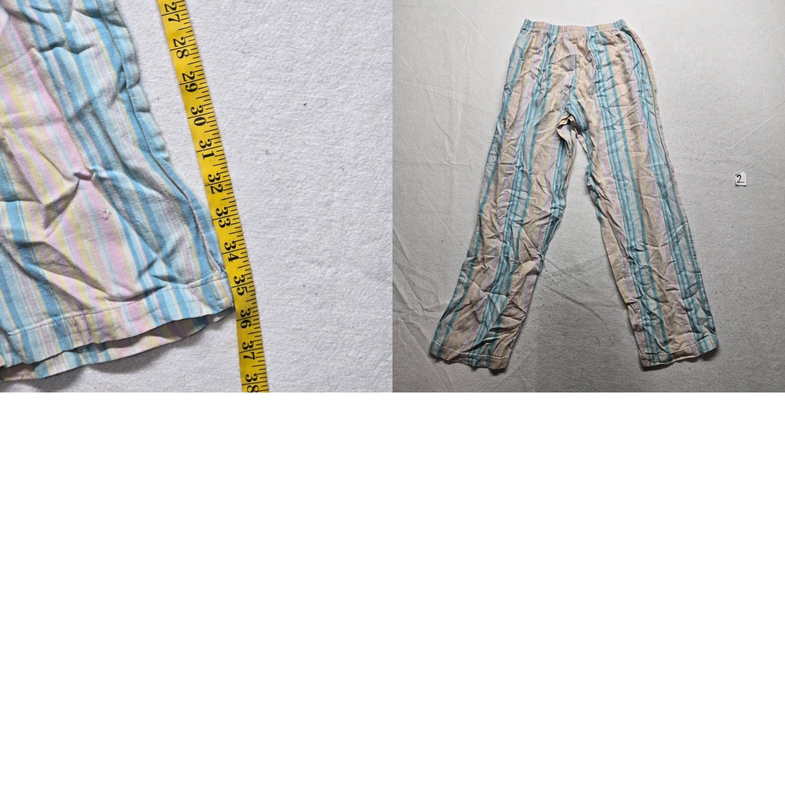 Joe Boxer Joe Boxer Pajama Pants Striped Multicolor Adult Women's M Medium Blue Christmas Geometric Fleece Polyester Drawstring Regular Pants Womens Size 32" / US 10 / IT 46 - 8 Thumbnail