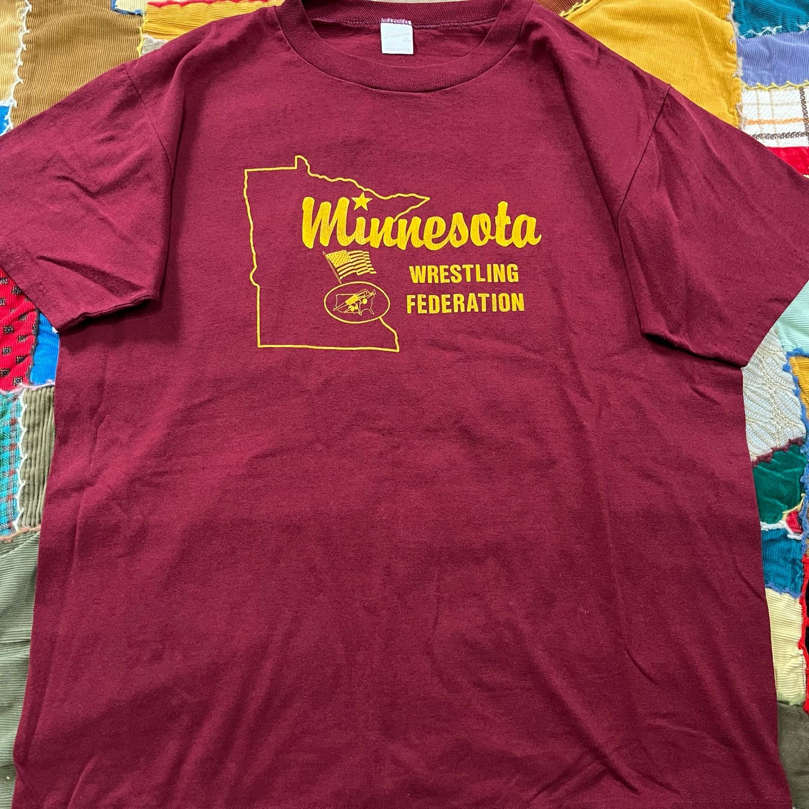 Other Vintage Official Minnesota Wrestling Federation Burgundy Red Size US L / EU 52-54 / 3 - 1 Thumbnail