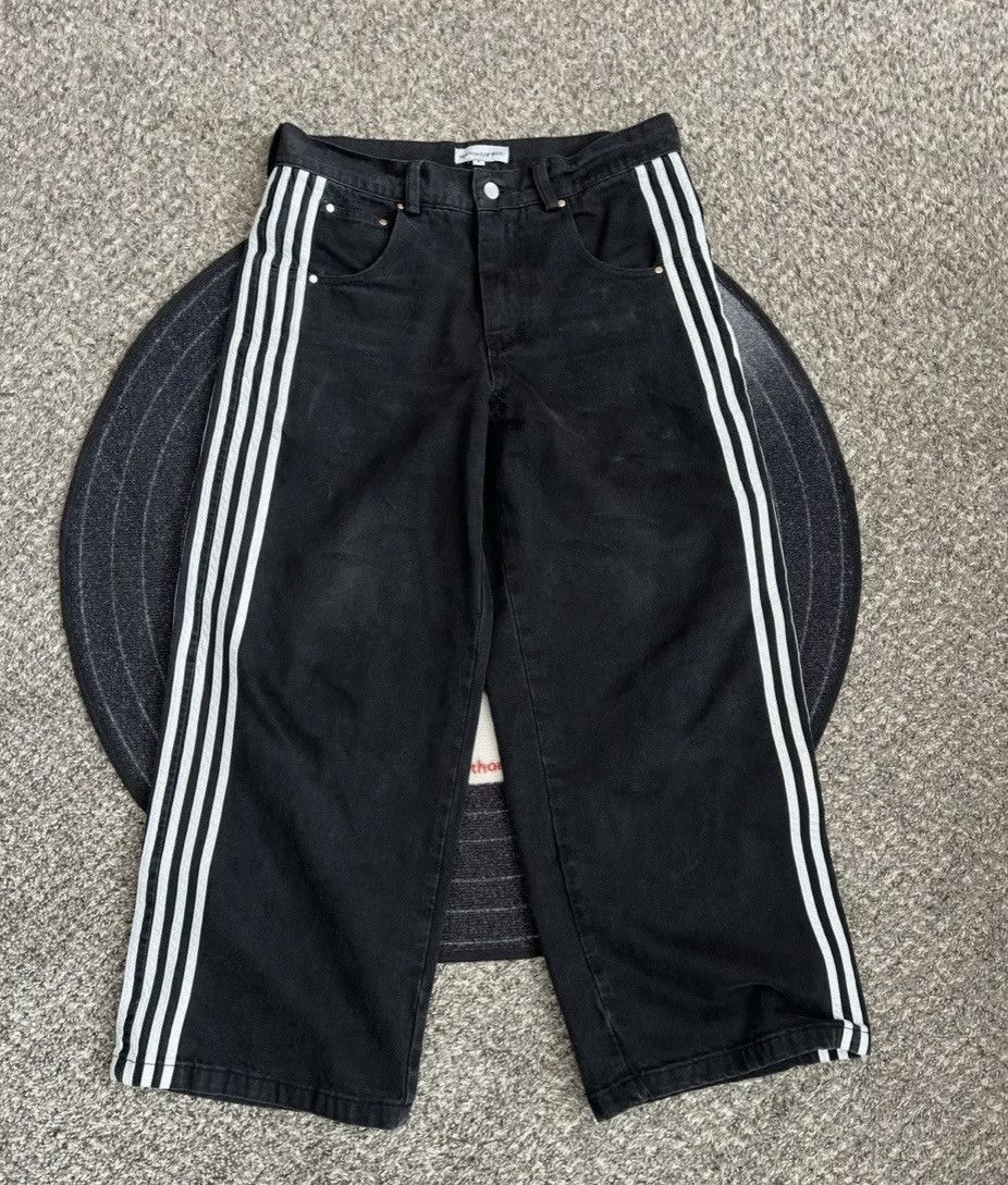 Vintage Striped Baggy Jeans Size US 33 - 2 Thumbnail
