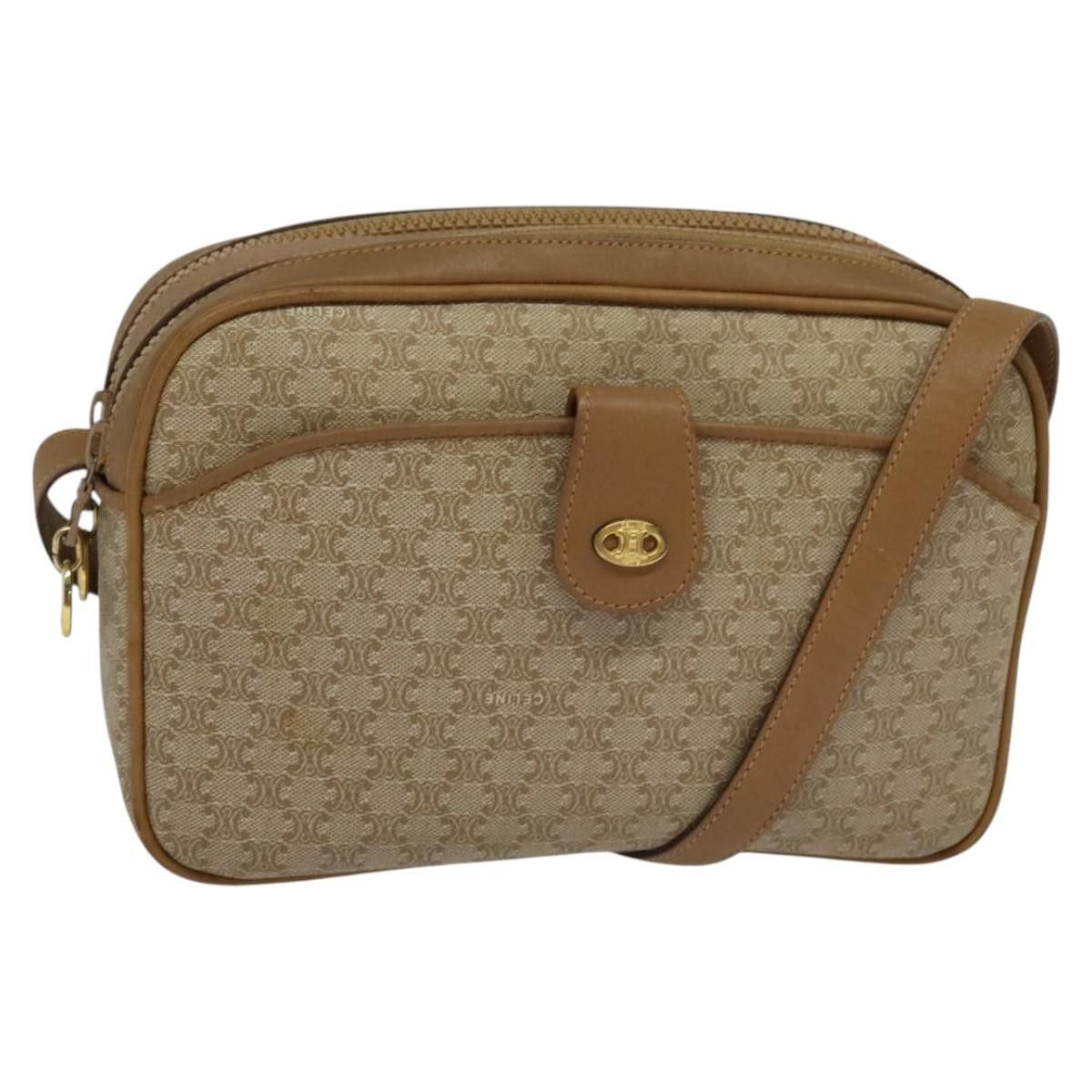 Celine CELINE Macadam Canvas Shoulder Bag Beige Size ONE SIZE - 1 Thumbnail