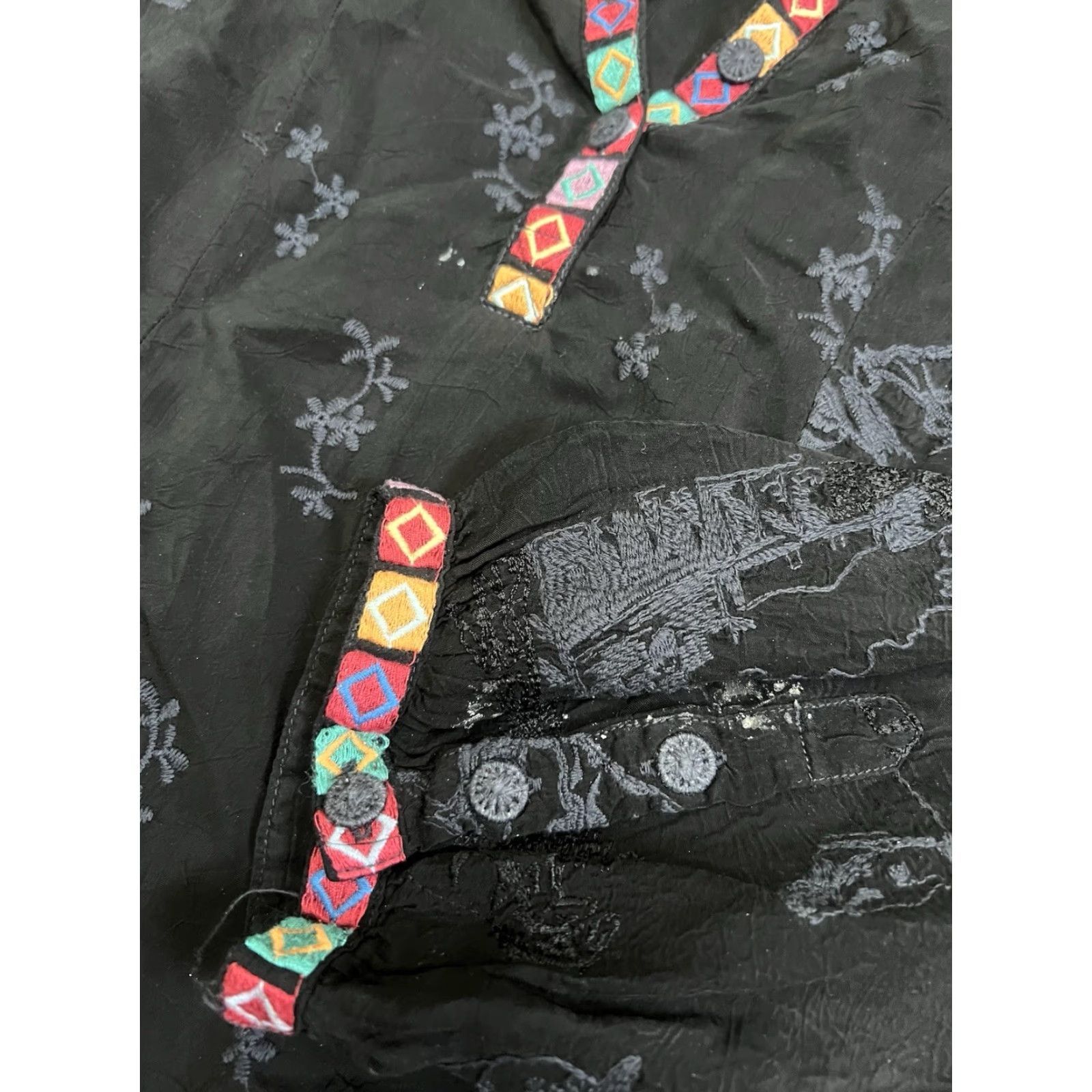 Johnny Was Johnny Was Blouse Women XL Black Santa Fe Leta Southwestern Sheer Horse Tunic Size XL / US 12-14 / IT 48-50 - 6 Thumbnail