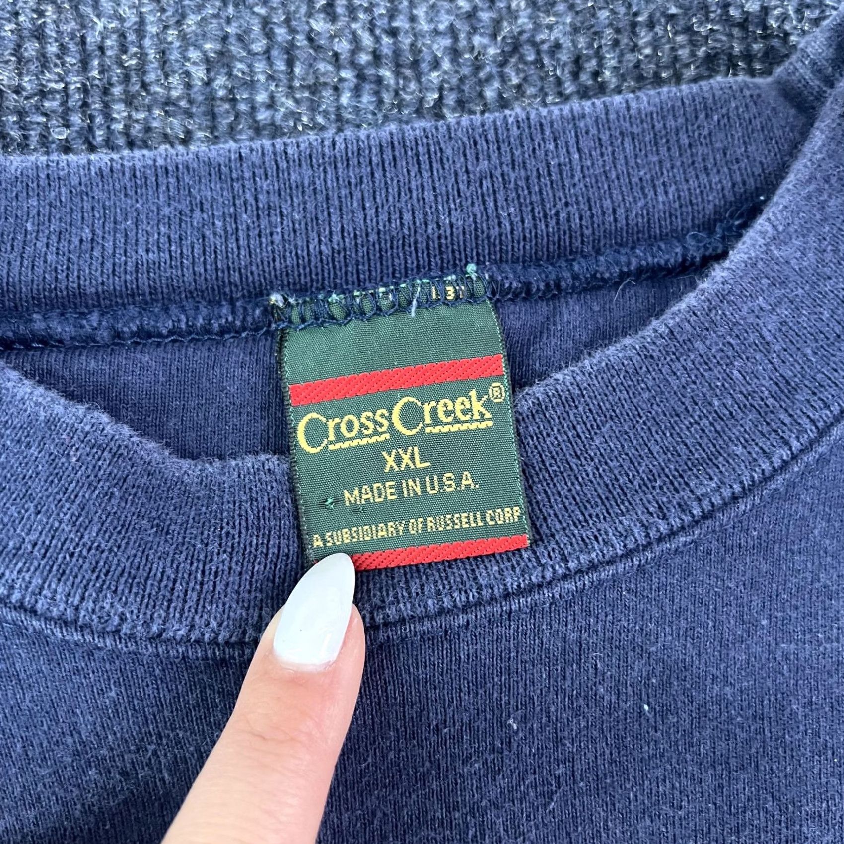 Vintage VINTAGE Cross Creek Sweatshirt Mens 2XL Blue Woodridge Plantation Made USA 90s Size US XXL / EU 58 / 5 - 3 Thumbnail