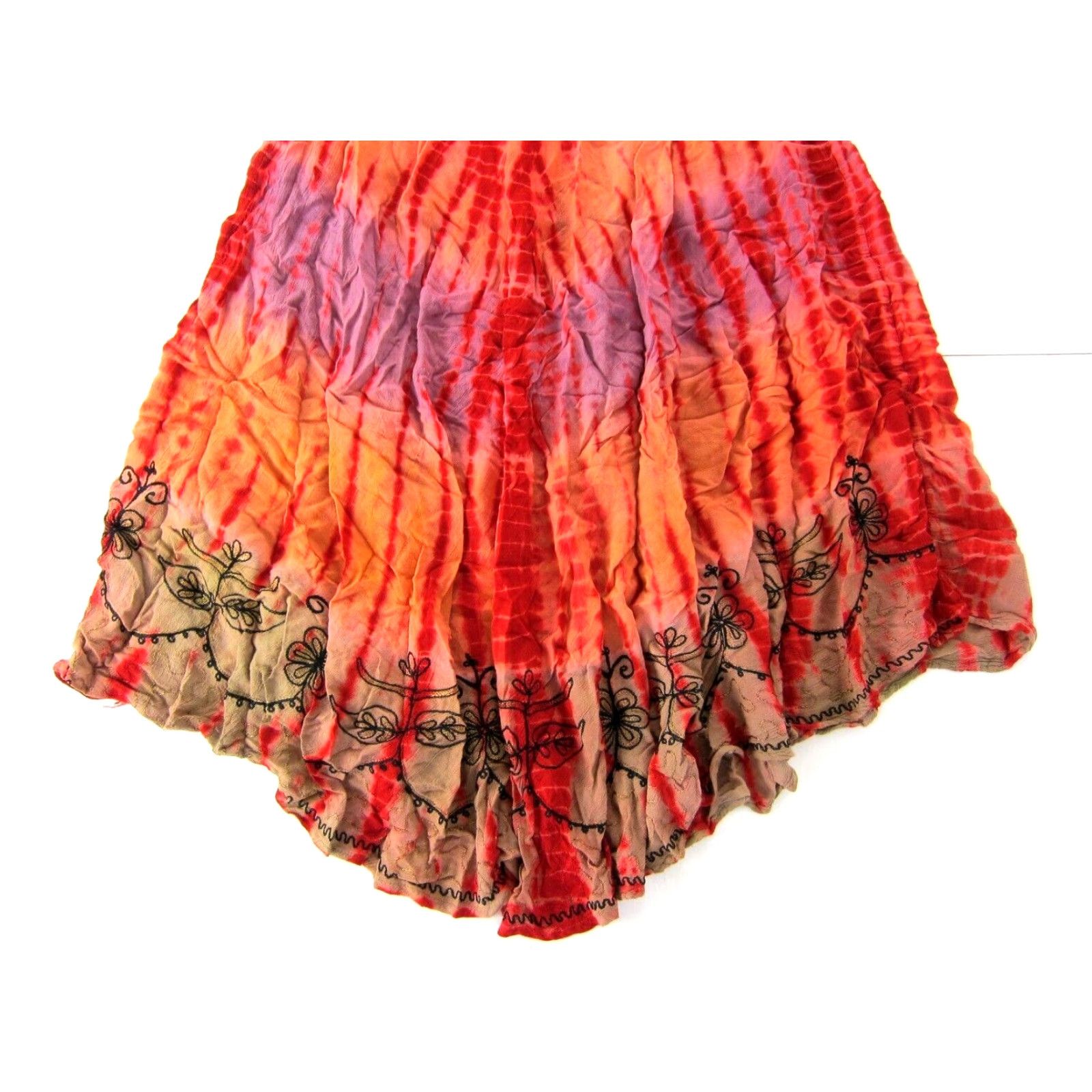 Vintage VINTAGE Sacred Threads Rayon Orange Purple Tie Dye Hippie Tank Sun Dress M-L Size M / US 6-8 / IT 42-44 - 7 Thumbnail