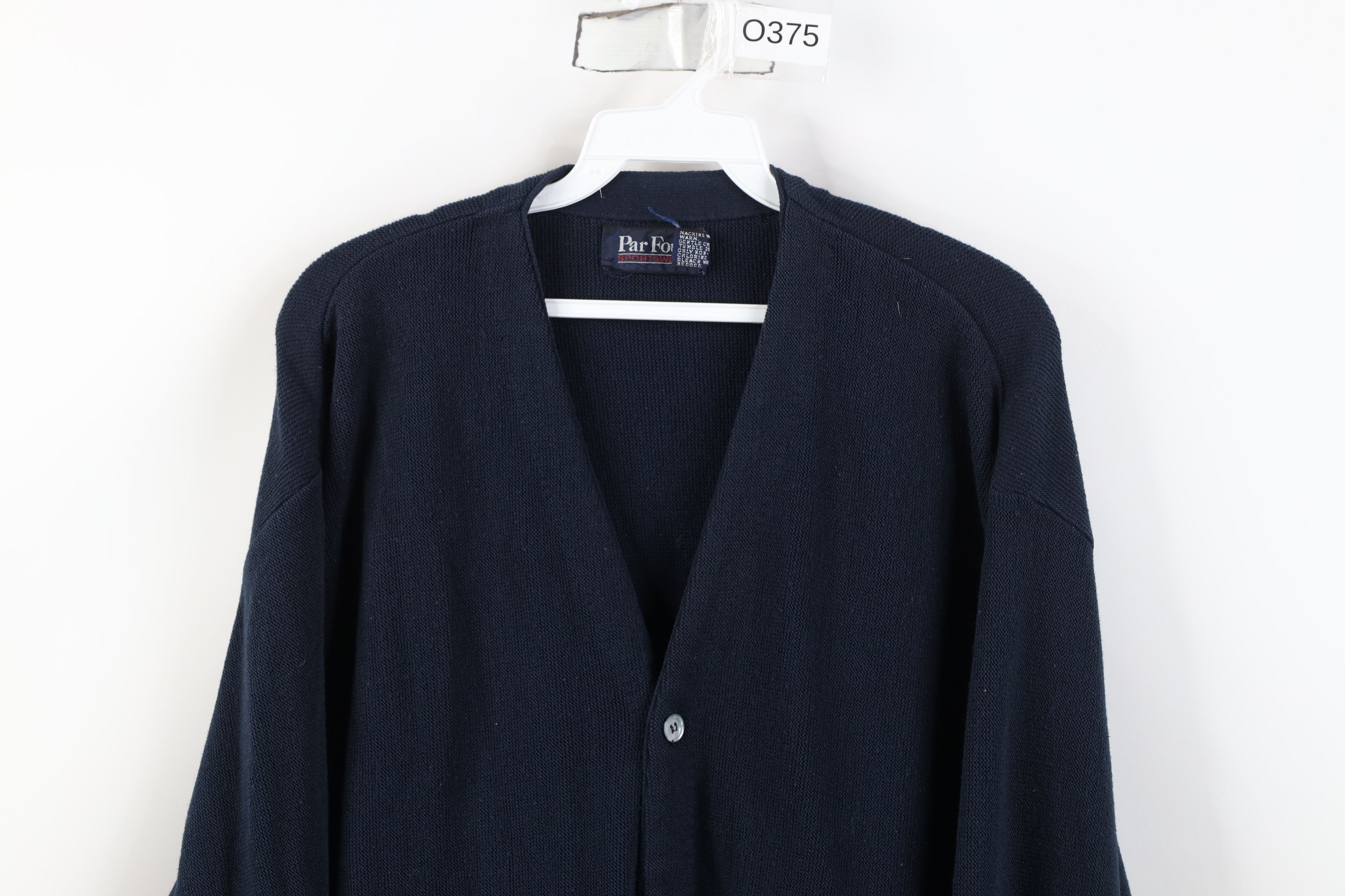 Vintage Vintage 70s Streetwear Knit Cardigan Sweater Navy Blue USA Size US XL / EU 56 / 4 - 2 Thumbnail