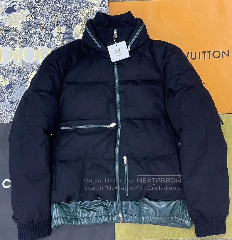 Hermes Hermes Men's Cashmere and Leather Padded Jacket Coat Size US M / EU 48-50 / 2 - 1 Thumbnail