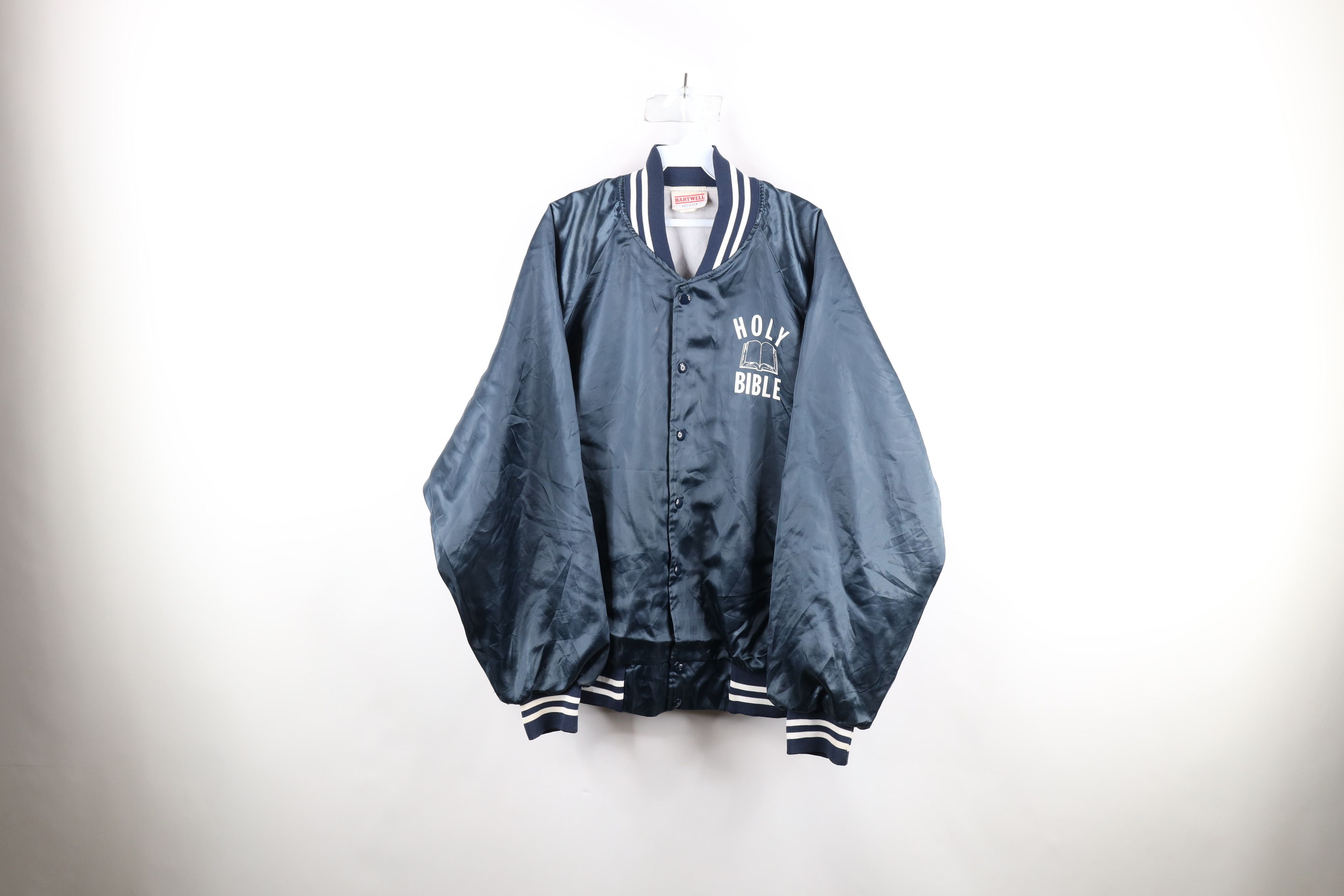 Vintage Vintage 80s Church Holy Bible Lined Satin Bomber Jacket | Grailed