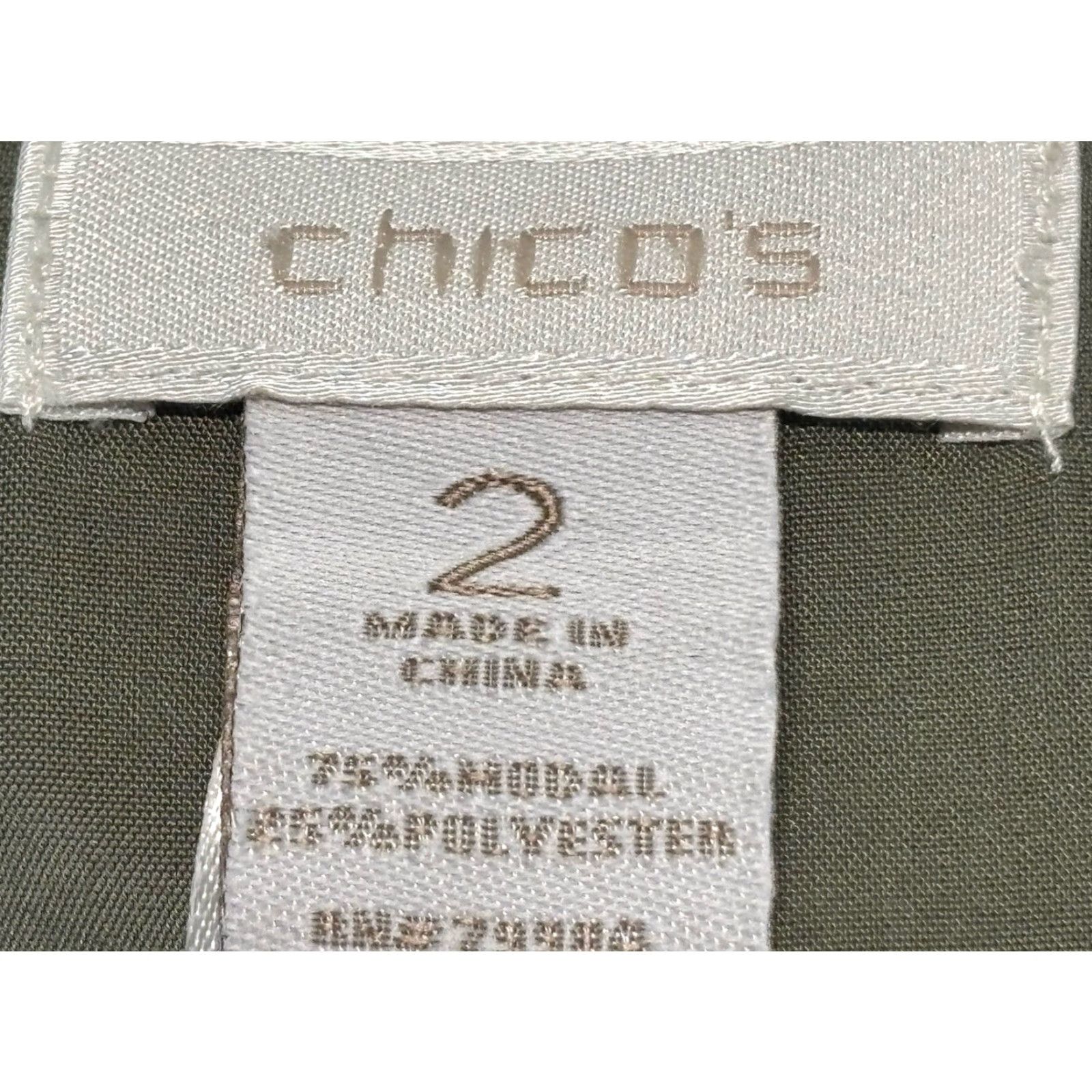 Vintage VINTAGE Chicos Button-Up Safari Shirt Large Women's Green Military Epaulettes Size L / US 10 / IT 46 - 6 Thumbnail