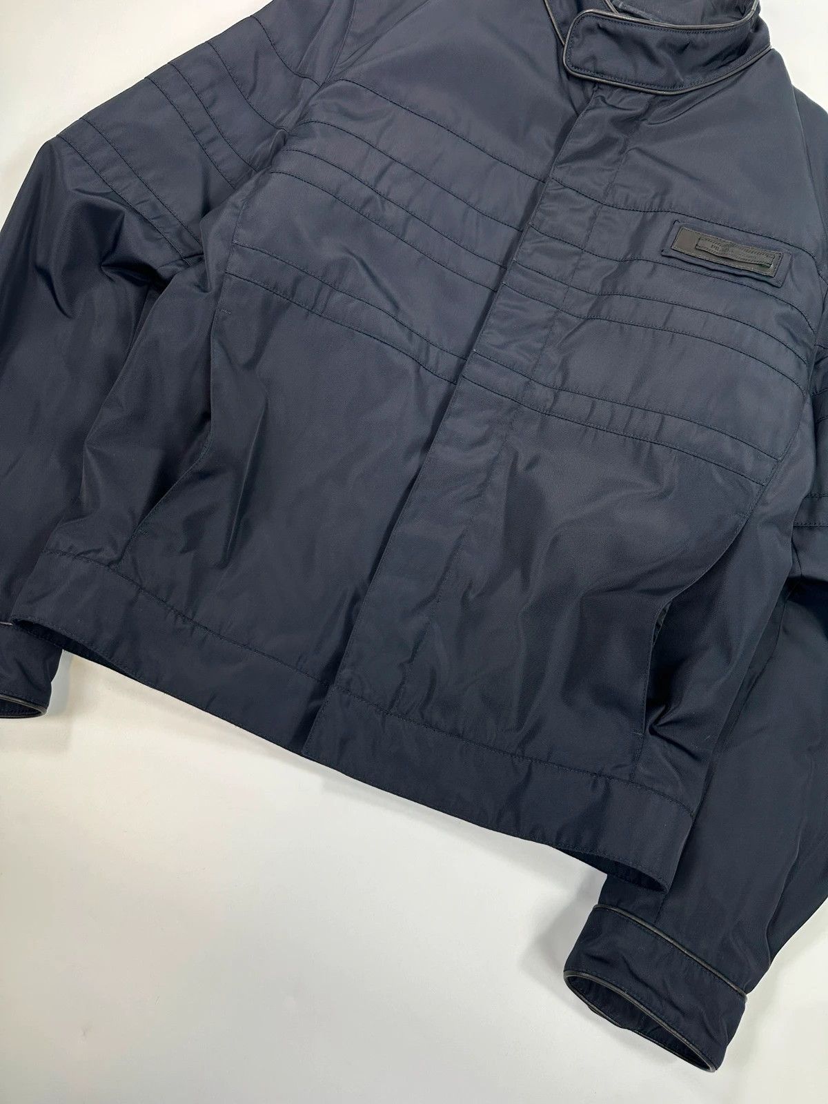 Prada Prada Milano FW07 Reinforced Navy Blue Nylon Bomber Jacket Size US S / EU 44-46 / 1 - 4 Thumbnail