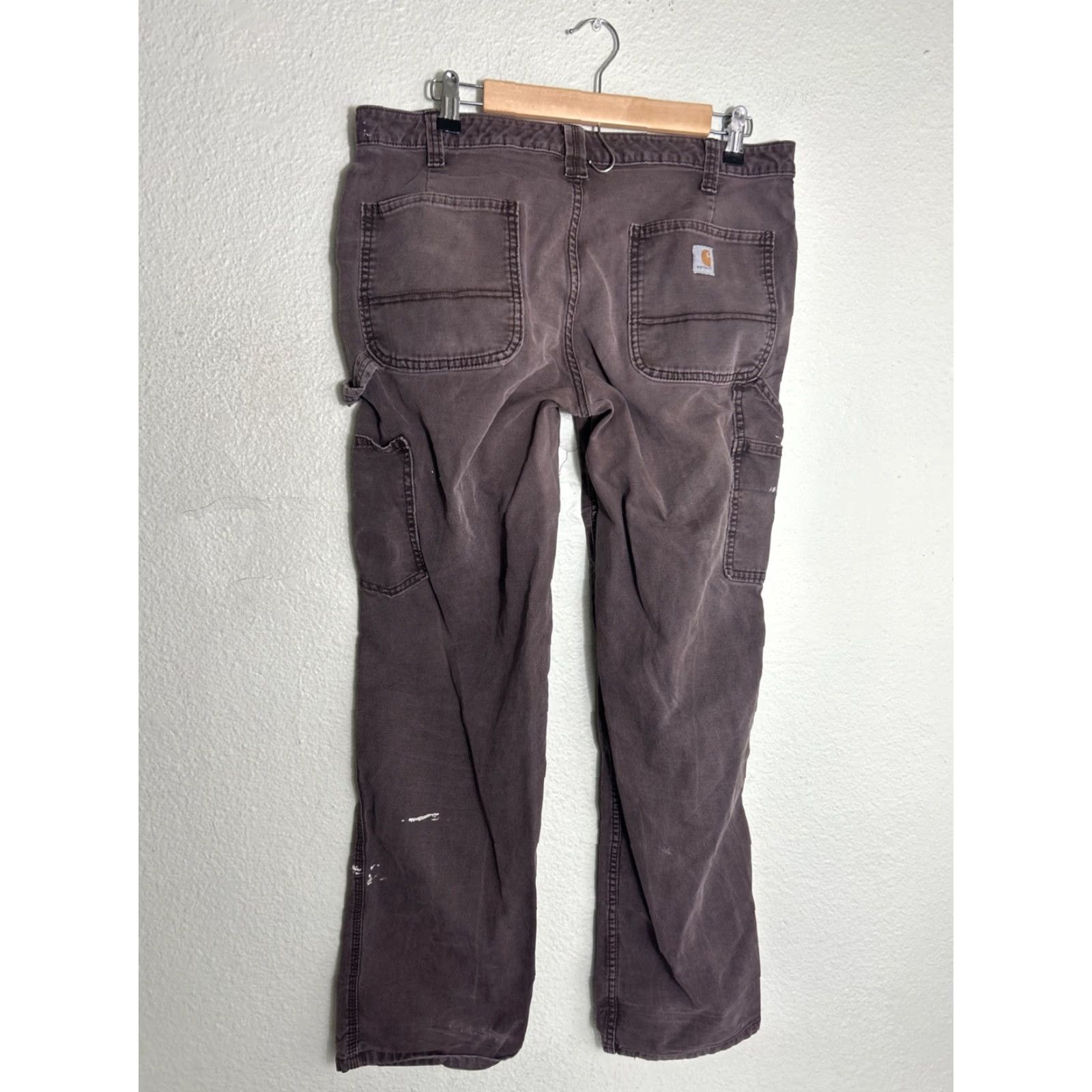 Carhartt Carhartt Original Fit Carpenter Utility Pants Womens 14 Brown 34x32 Paint Stains Size 36" / US 14 / IT 50 - 7 Thumbnail