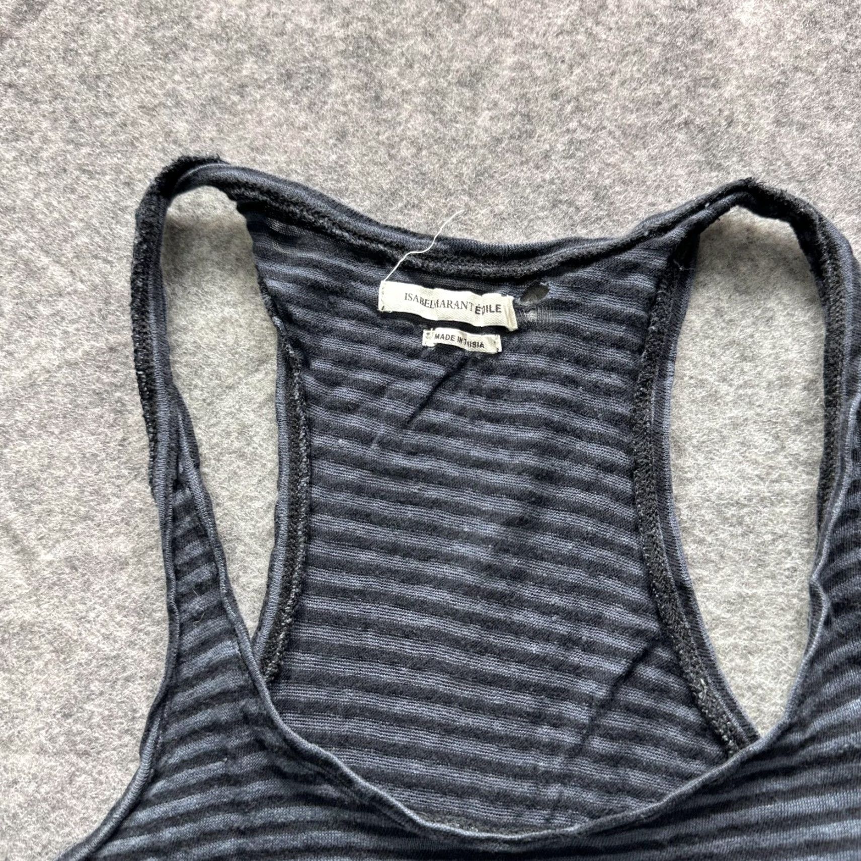 Vintage Isabel Marant Etoile Tank Top Womens Medium Blue Stripe Racerback Asym Hem Size M / US 6-8 / IT 42-44 - 3 Thumbnail