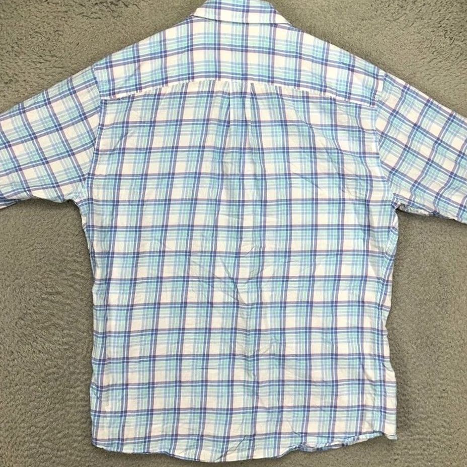 Peter Millar Peter Millar Shirt Mens Medium Blue White Plaid Button Up Long Sleeve Pocket EUC Size US M / EU 48-50 / 2 - 3 Thumbnail