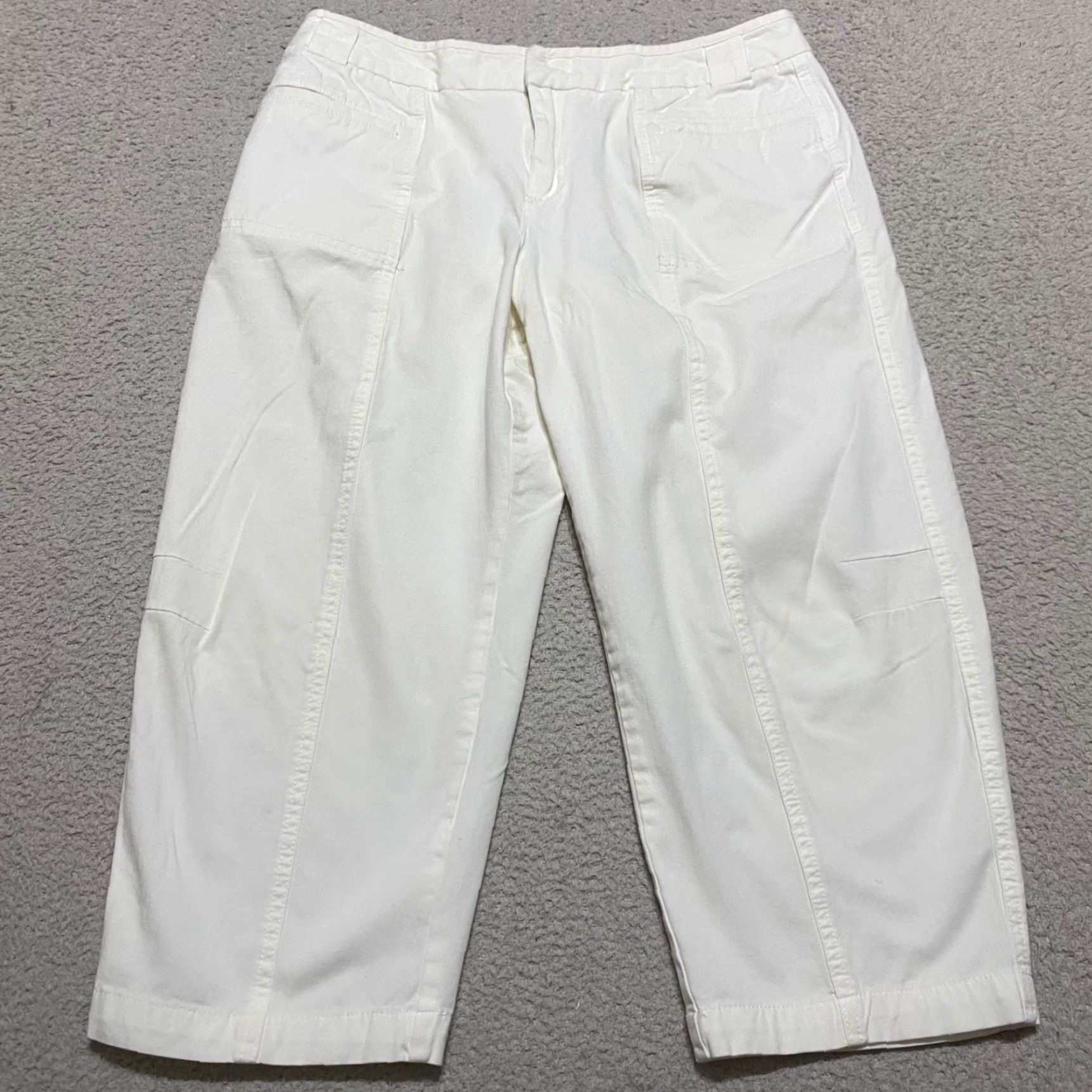 Coldwater Creek Coldwater Creek Womens Pants White Straight Capri High Rise 12 Casual Vintage? No Size 34" / US 12 / IT 48 - 2 Thumbnail