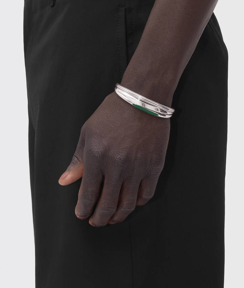 Bottega Veneta BOTTEGA VENETA Trio silver & green cuff bracelet Medium q Size ONE SIZE - 3 Thumbnail