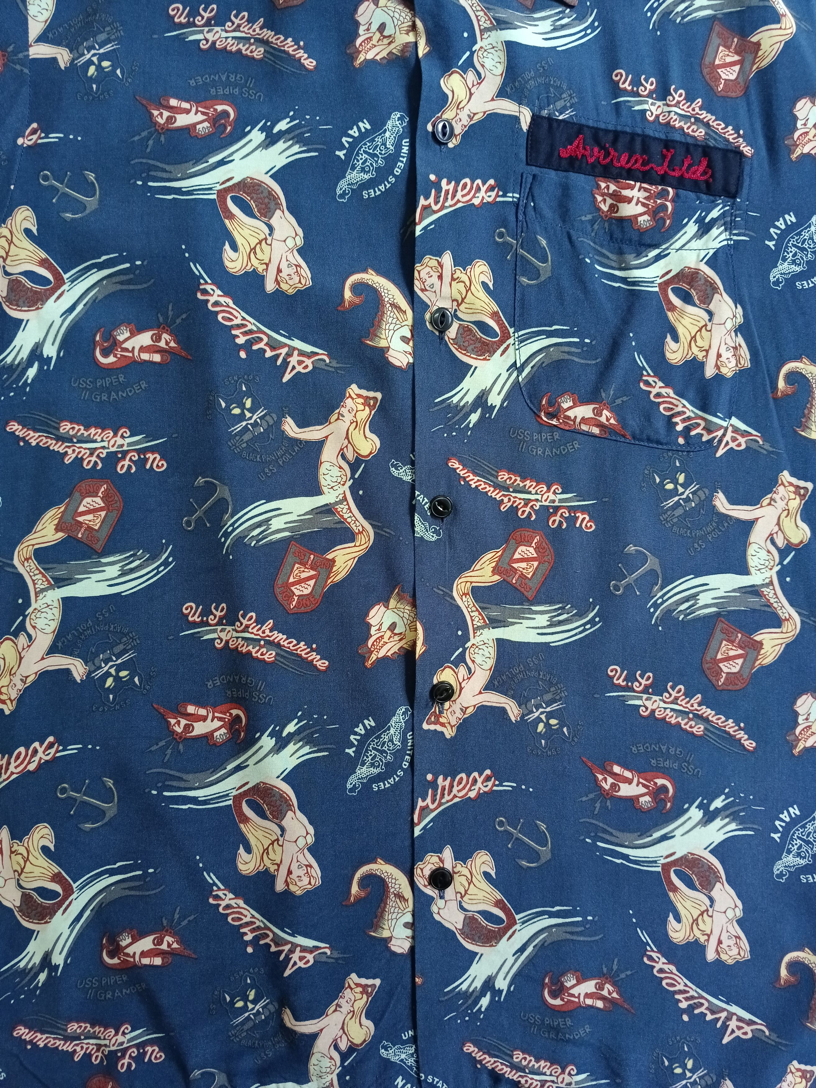 Avirex RARE🔥AVIREX X USN FULLPRINT BUTTON UP Size US L / EU 52-54 / 3 - 4 Thumbnail