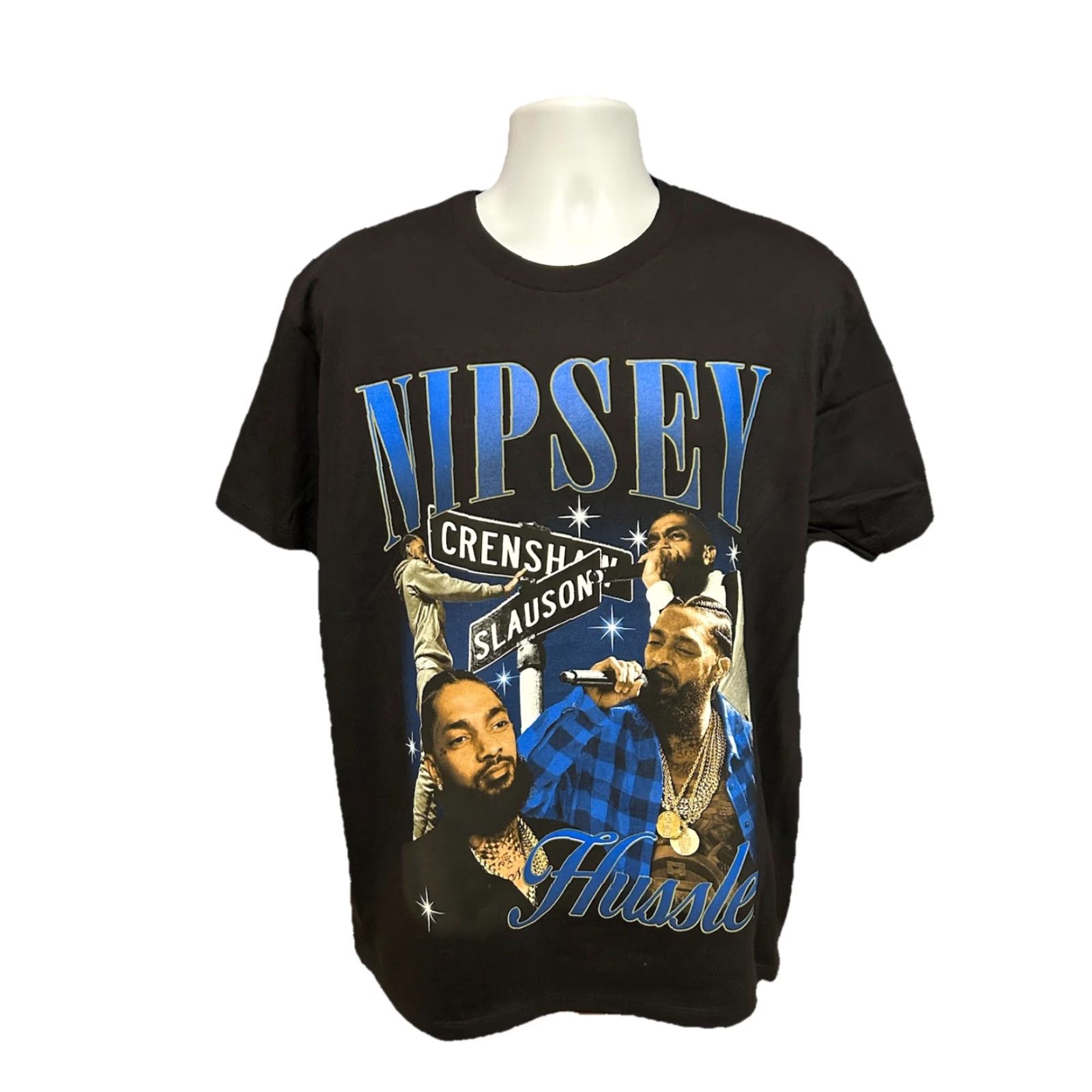 Vintage VINTAGE Nipsey Hustle Crenshaw Slauson Shirt Men L Black Short Sleeve Nipsey Hustle Shirt Graphic Print West Coast Hip Hop Rap Crew Neck 90s? No Size US L / EU 52-54 / 3 - 5 Thumbnail