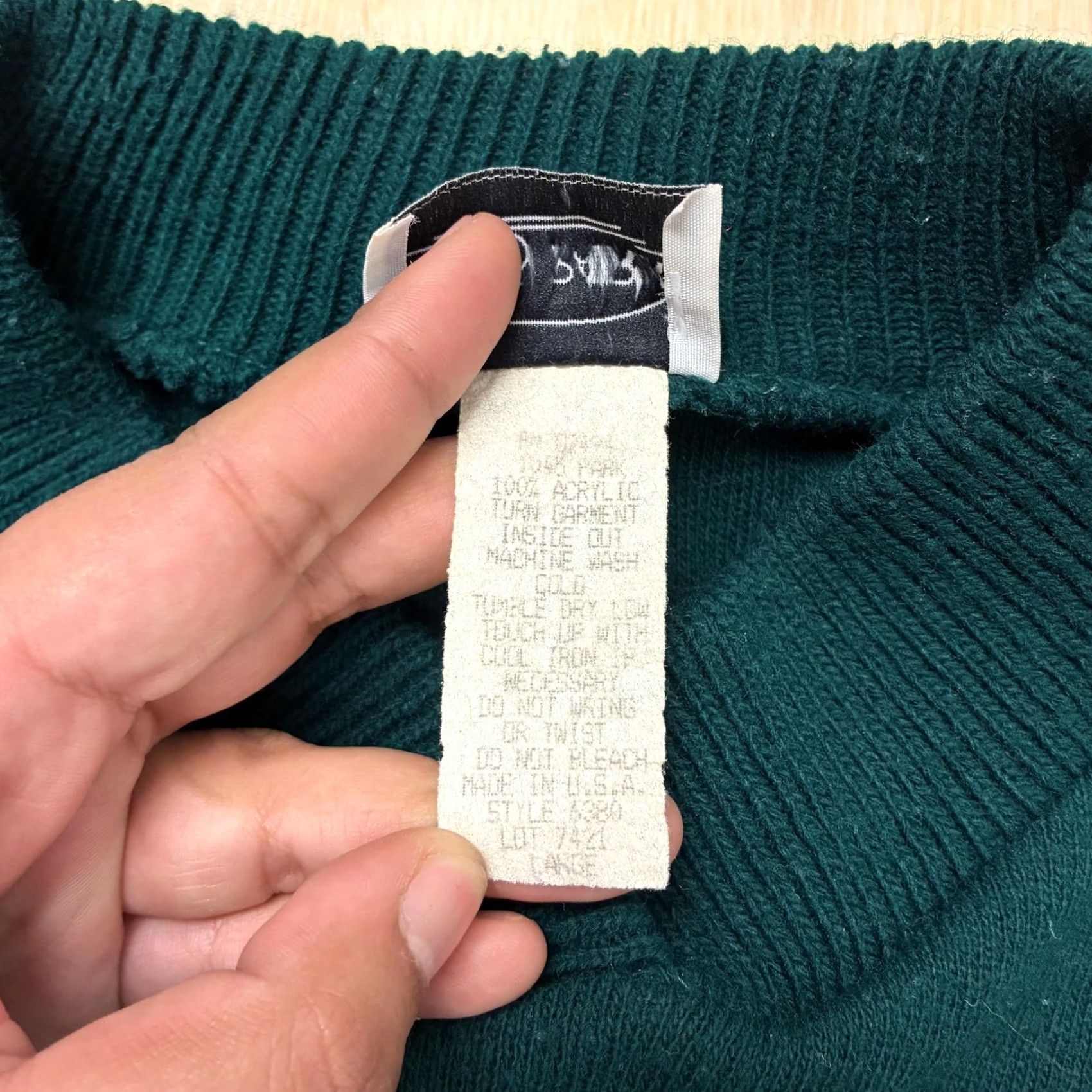 Vintage VINTAGE 1045 Park Sweater Womens Large Green Crew Neck Tunic Pockets Size L / US 10 / IT 46 - 5 Thumbnail