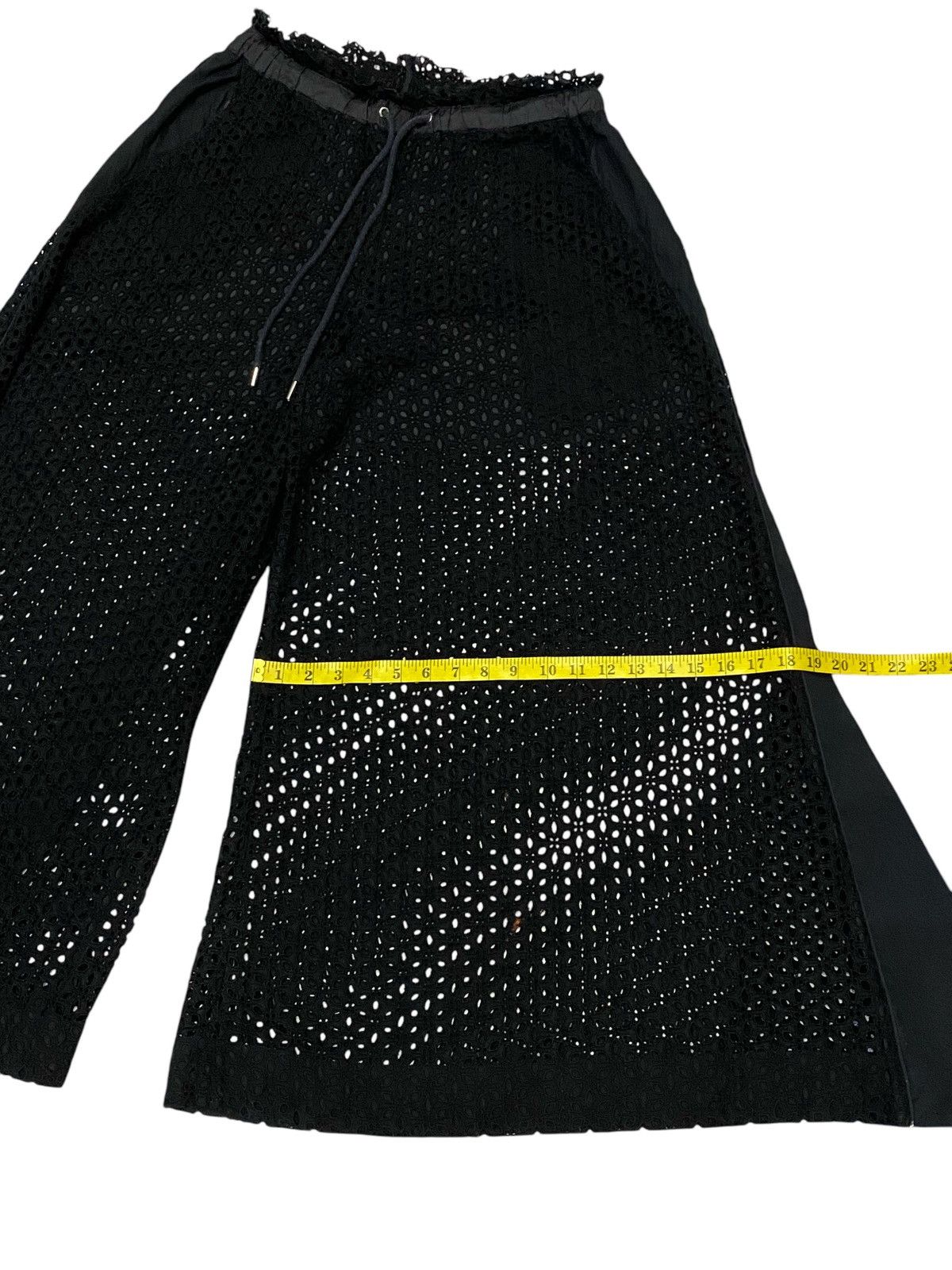 Sacai Sacai Mesh Black Wide-Leg Pants Size 30" / US 8 / IT 44 - 20 Thumbnail