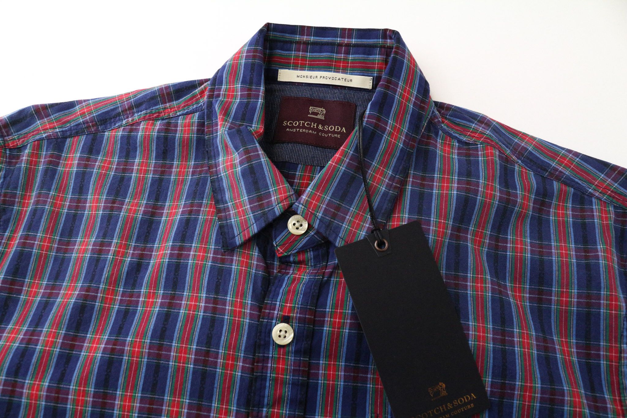Scotch & Soda AMS COUTURE S Blue Red Checked Cotton Shirt 75748 Size US S / EU 44-46 / 1 - 3 Thumbnail