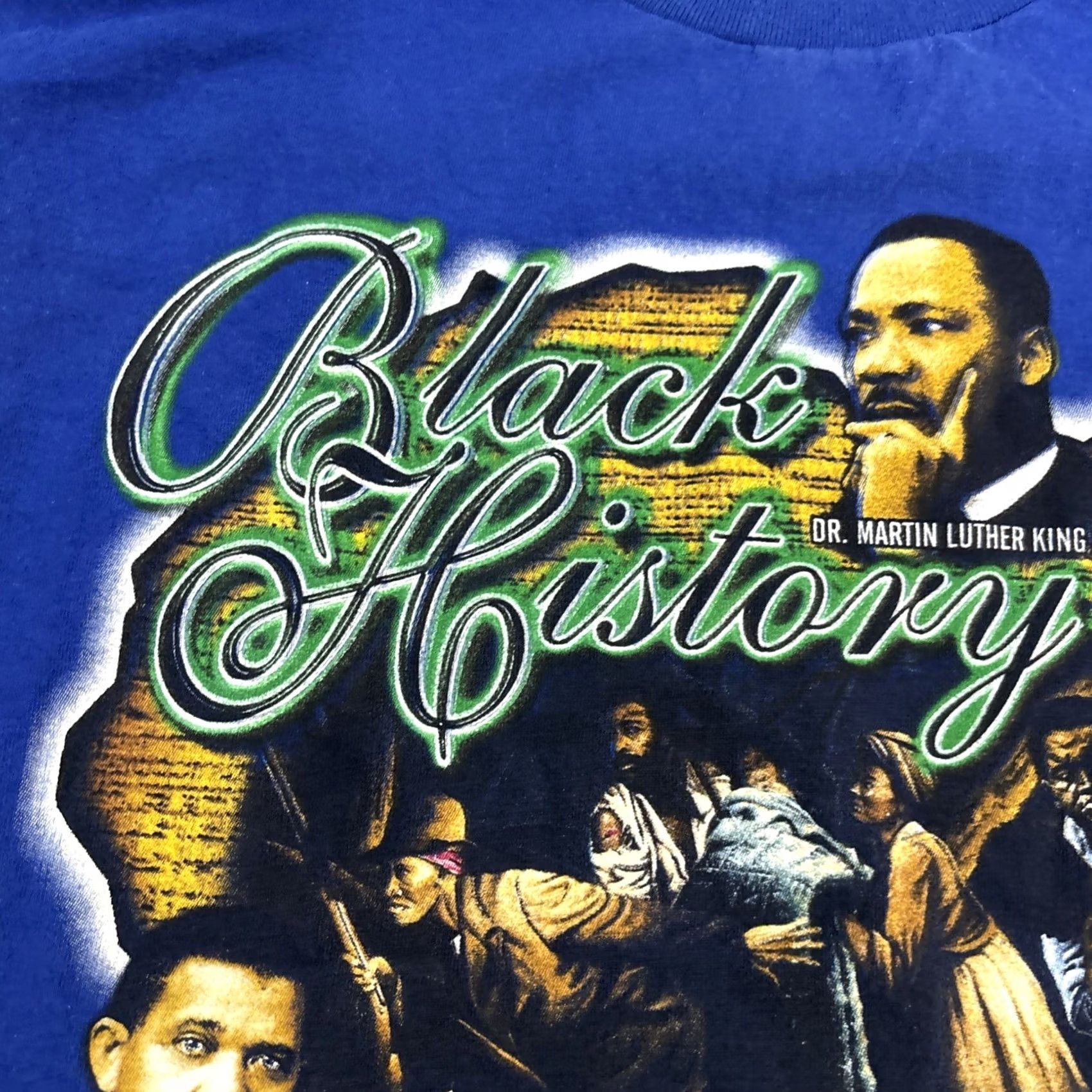 Vintage VINTAGE Blue Shirt Size Medium African Americans Black History rap Tee Style Mens Size US M / EU 48-50 / 2 - 3 Thumbnail