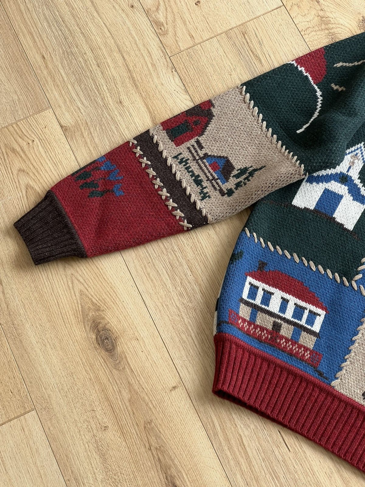 Aime Leon Dore ALD Village Patchwork Sweater Size US S / EU 44-46 / 1 - 4 Thumbnail