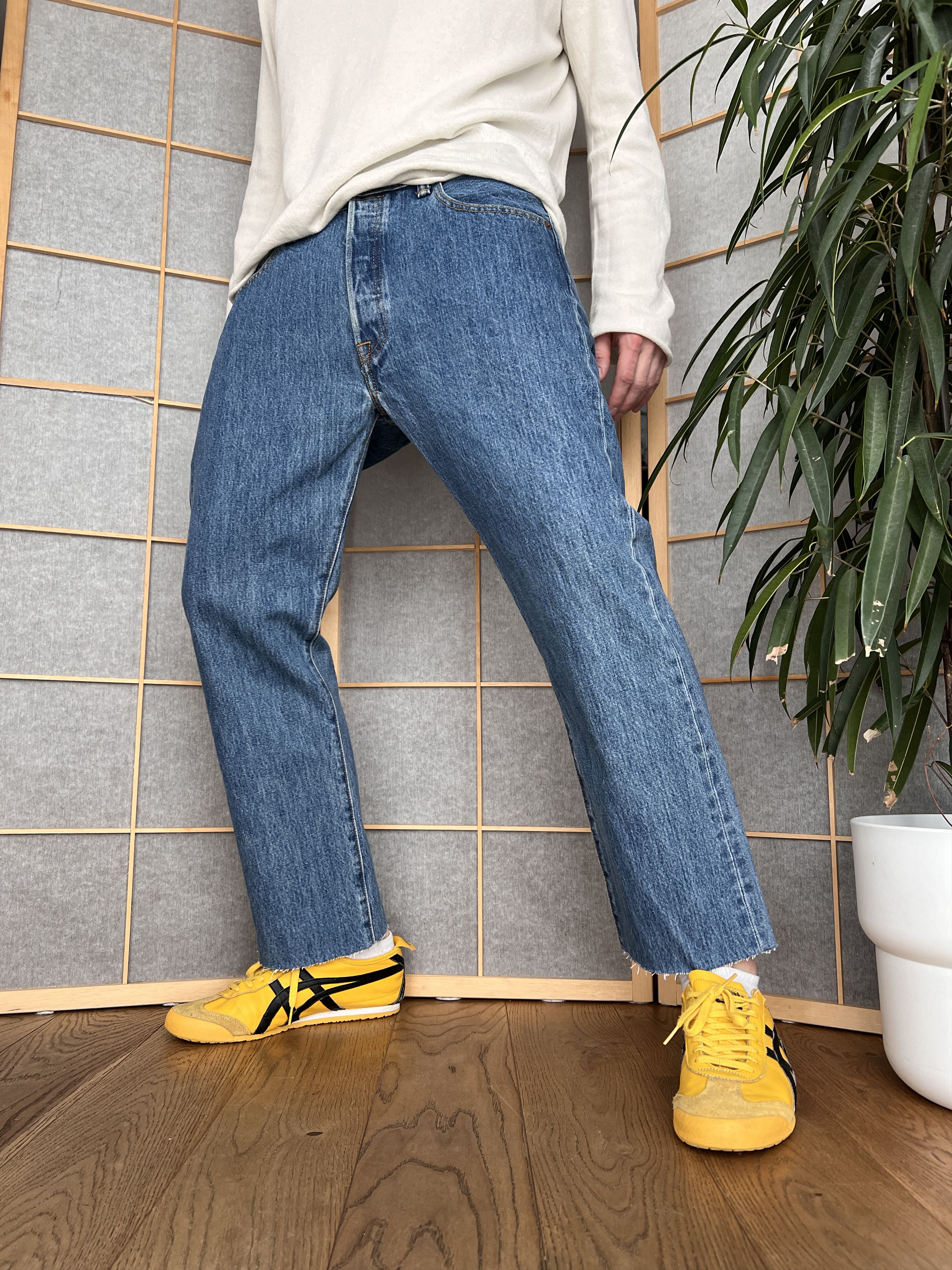 Levi's New! Levis 501 croped retro navy blue y2k denim vintage boxy Size US 34 / EU 50 - 4 Thumbnail