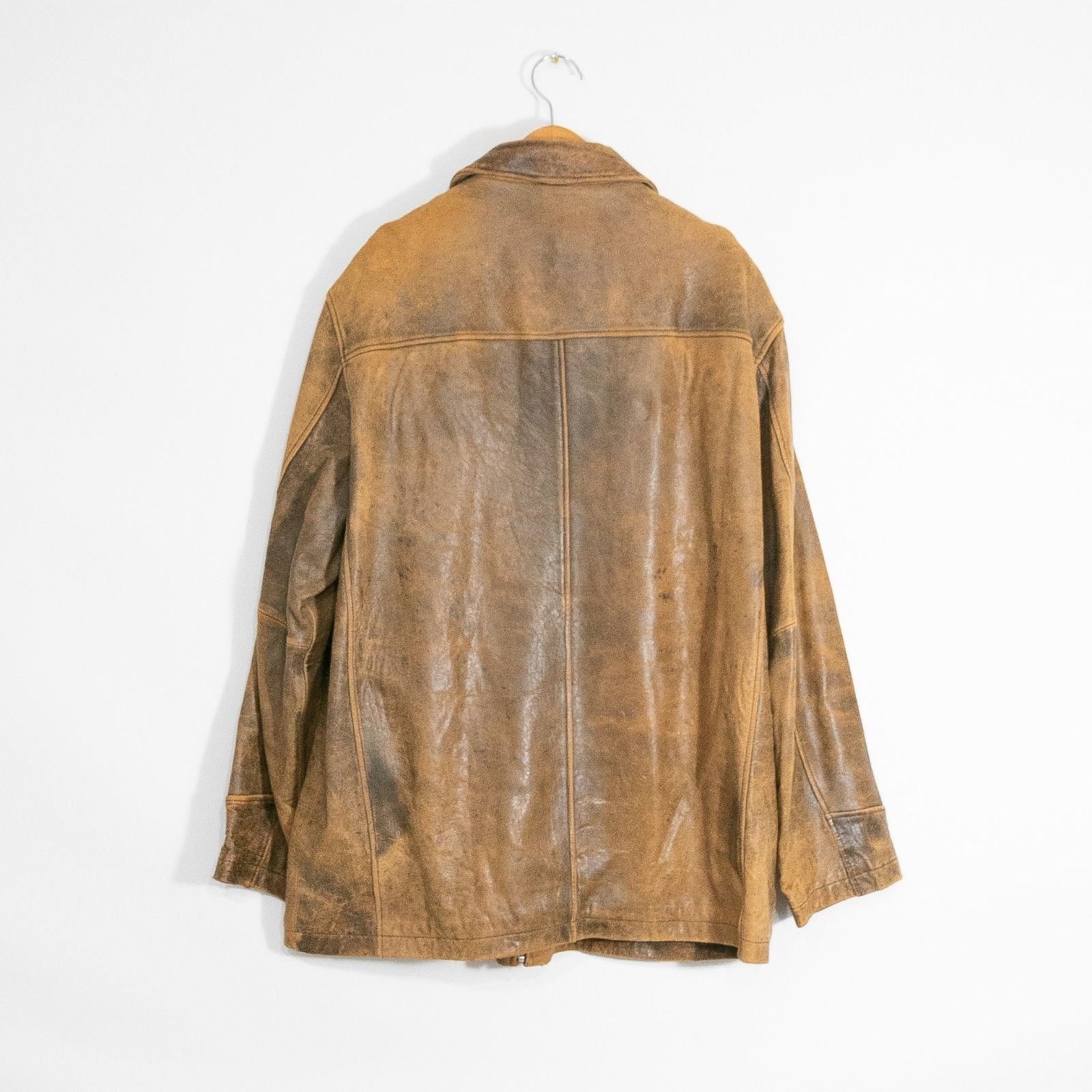 Wilsons Leather Vintage Wilsons Leather Brown Leather Jacket Mens XL Patina Size US XL / EU 56 / 4 - 11 Thumbnail