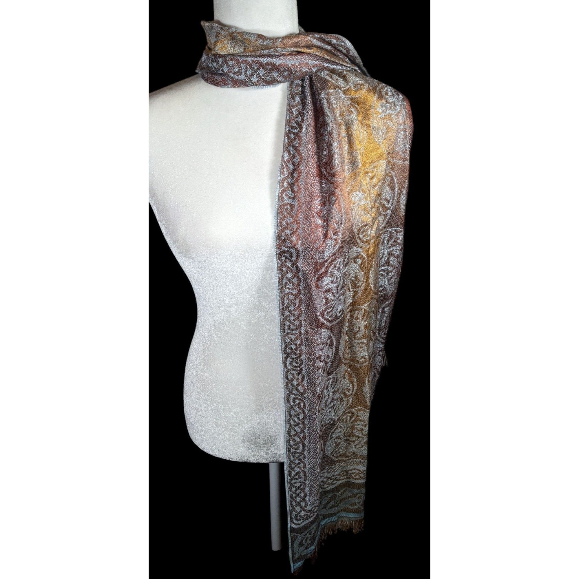 Other Molina by Jimmy Hourihan Rainbow And Grey Celtic Knot Scarf Size ONE SIZE - 3 Thumbnail