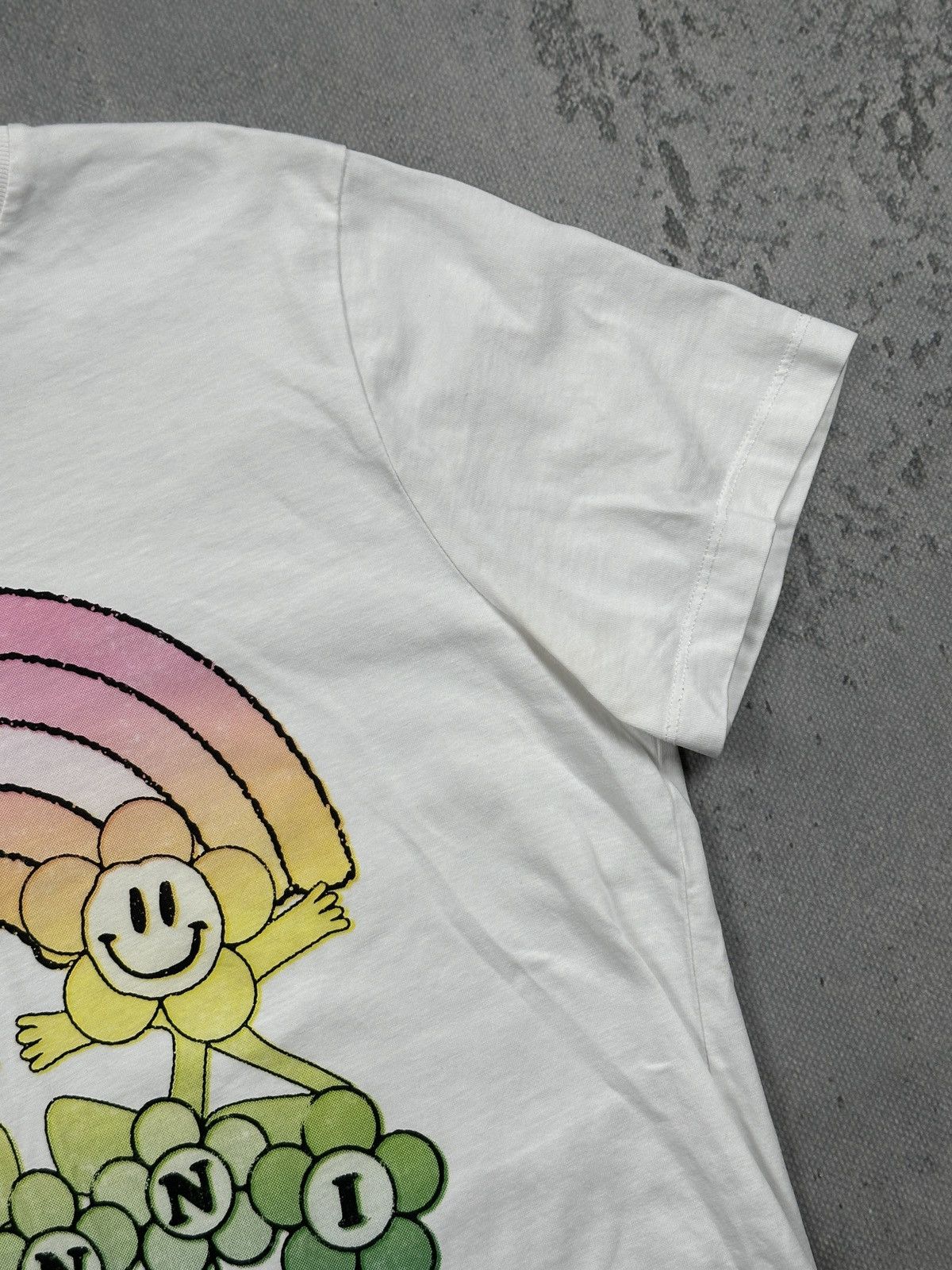 Ganni Ganni Relaxed Rainbow Smiley Graphic Tee White Copenhagen Size S / US 4 / IT 40 - 5 Thumbnail