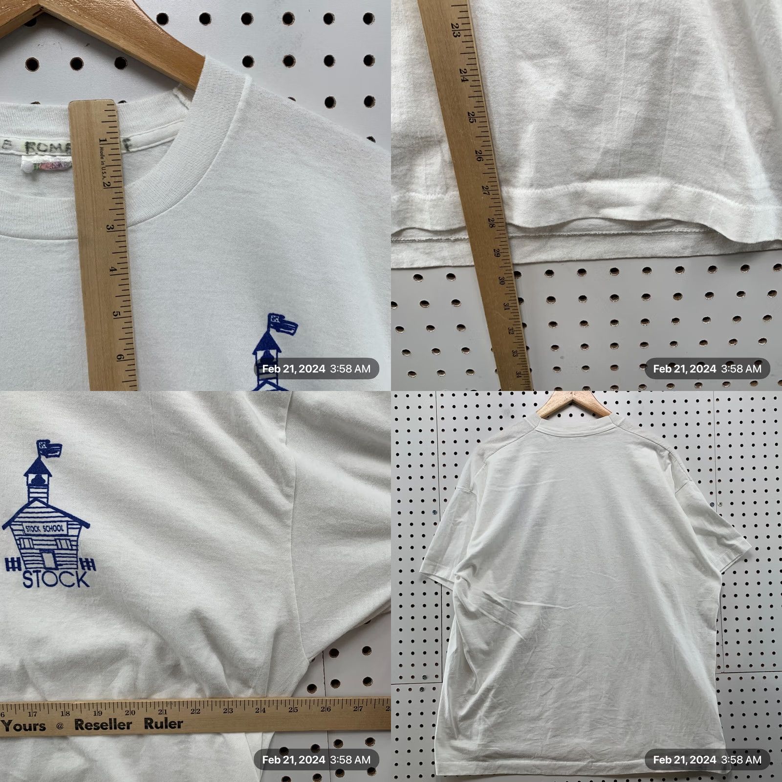 Fruit Of The Loom VINTAGE 90s Fruit of the Loom Shirt Mens 2XL White School Single Stitch Made USA Size US XXL / EU 58 / 5 - 9 Thumbnail