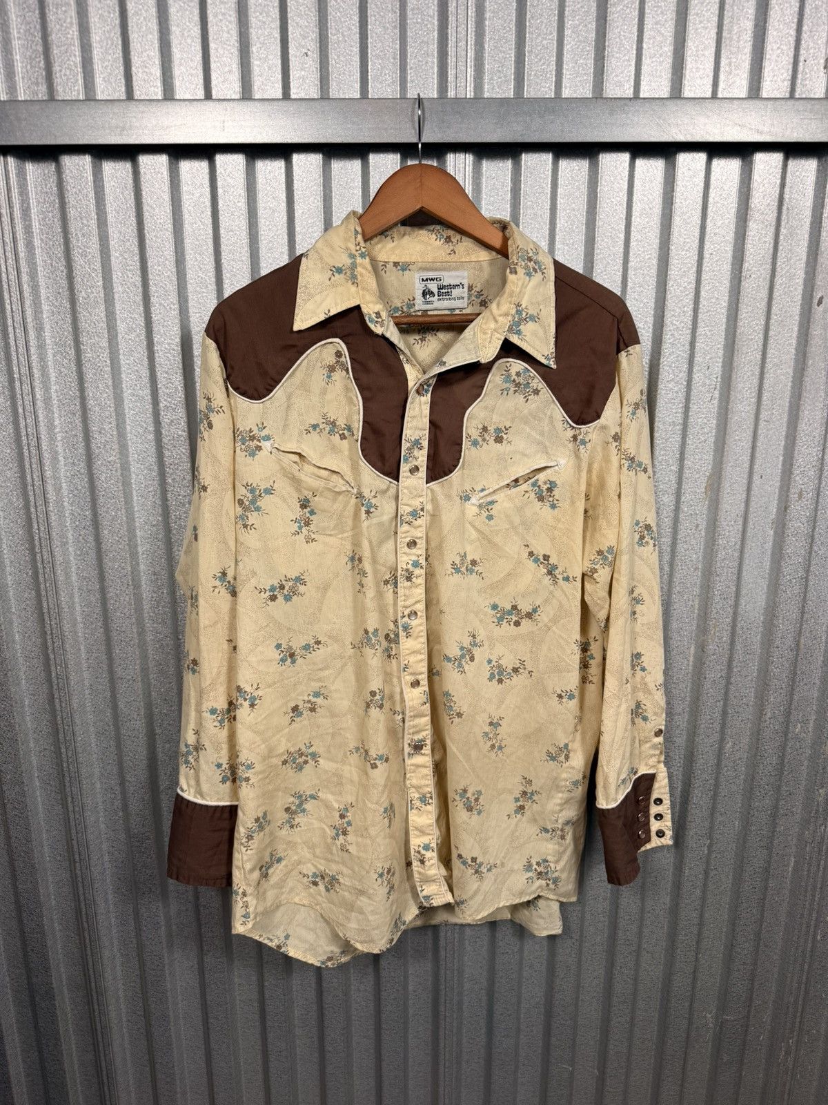 Other 70s Vintage Westerns Best Cowboy Floral Pearl Snap Shirt Size US XL / EU 56 / 4 - 6 Thumbnail