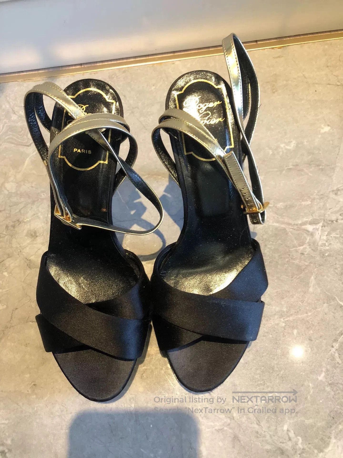 Roger Vivier Roger Vivier Gold Strap Platform Heel Sandal. Size US 4.5 / IT 34.5 - 3 Thumbnail