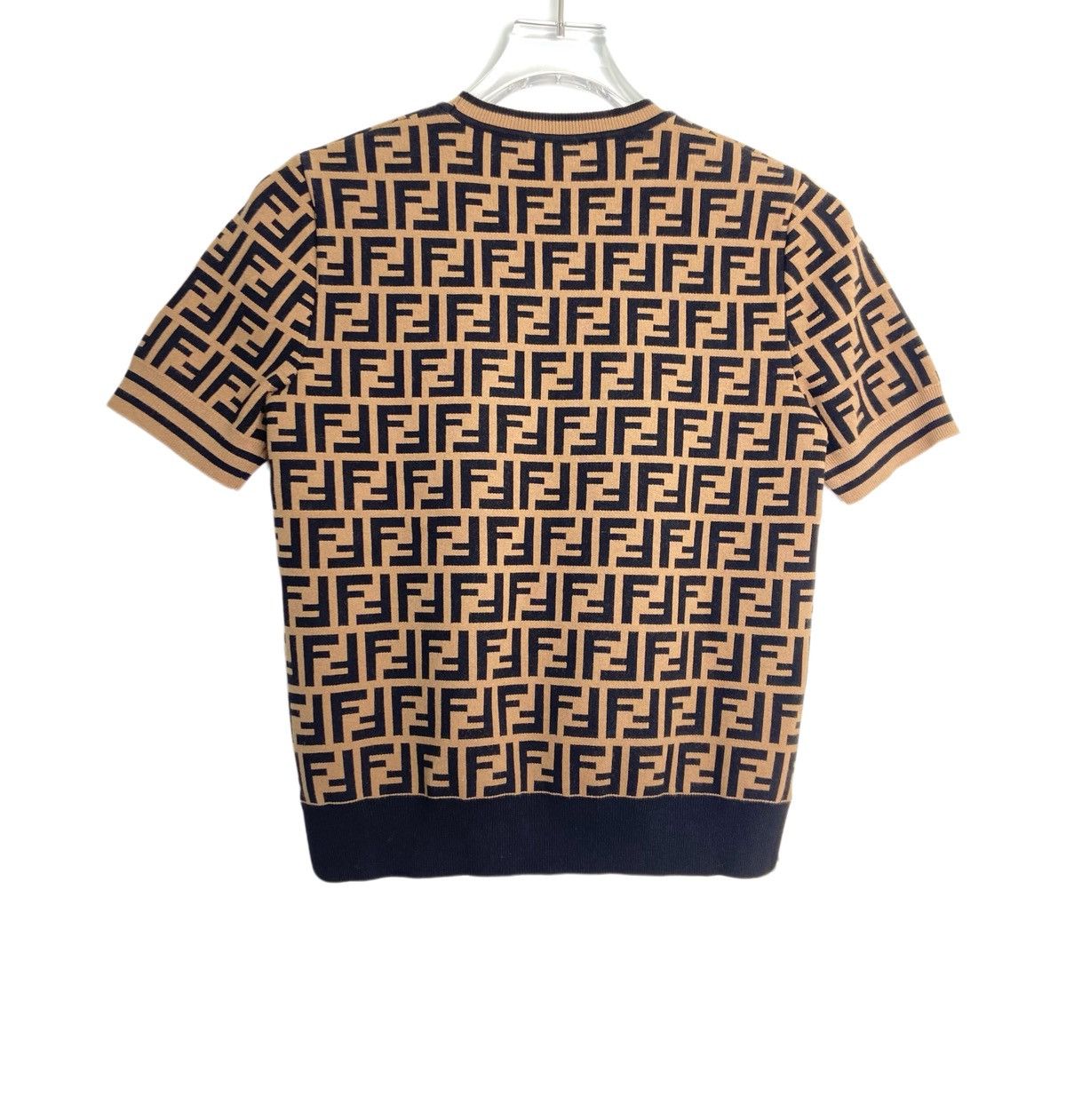 Fendi FENDI All Over Letter Print Knit Short Sleeve Top K26WX Size S / US 4 / IT 40 - 2 Thumbnail