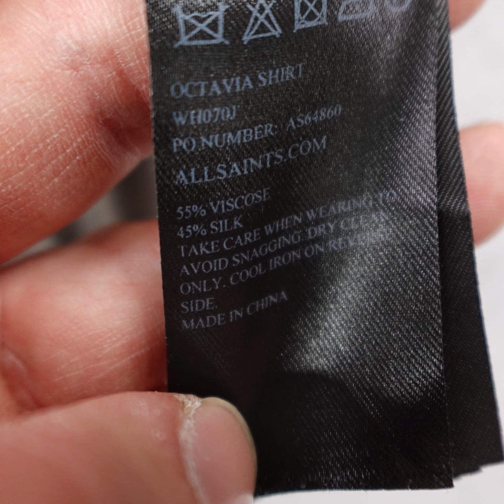 Allsaints All Saints Shirt Womens 6 Gray Octavia Silk Blend Snap Front Lightweight Top Size M / US 6-8 / IT 42-44 - 7 Thumbnail
