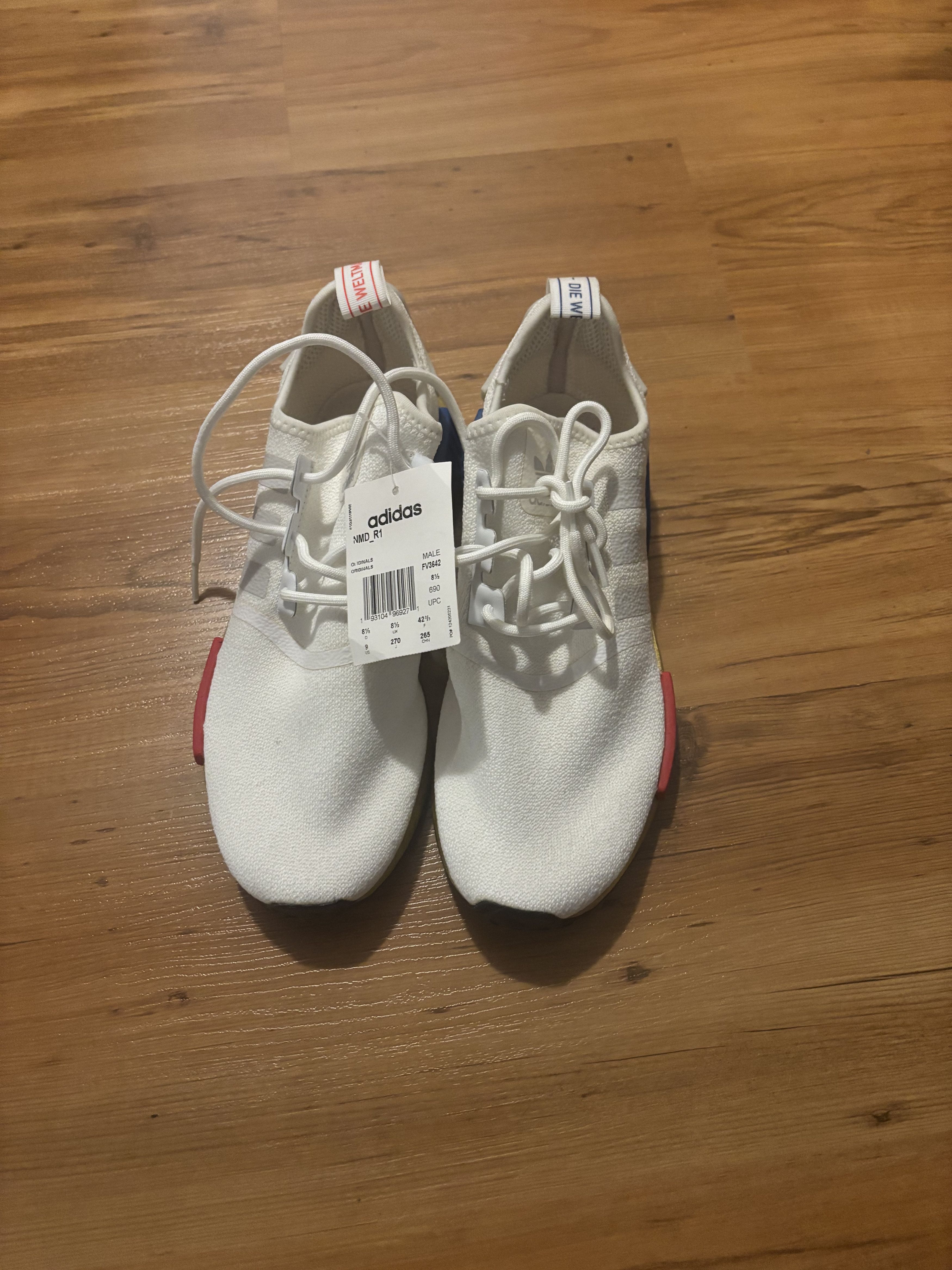 Adidas Adidas NMD R1 White/Red/Blue Size US 9 / EU 42 - 2 Thumbnail