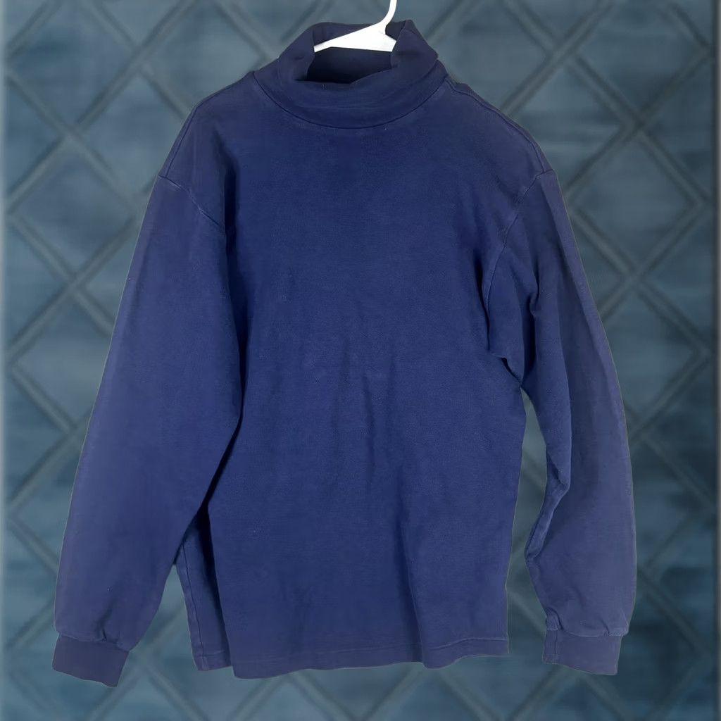 Eddie Bauer VINTAGE Eddie Bauer Shirt Mens LT Blue Mock Neck Long Sleeve Made USA Cotton Size US L / EU 52-54 / 3 - 1 Thumbnail