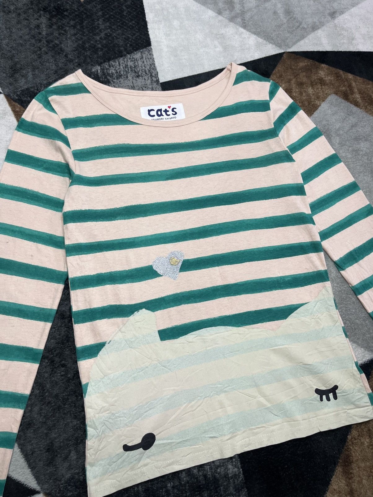 Tsumori Chisato Tsumori Chisato Cats Nya Logo Stripe Printed Longsleeve Size M / US 6-8 / IT 42-44 - 4 Thumbnail